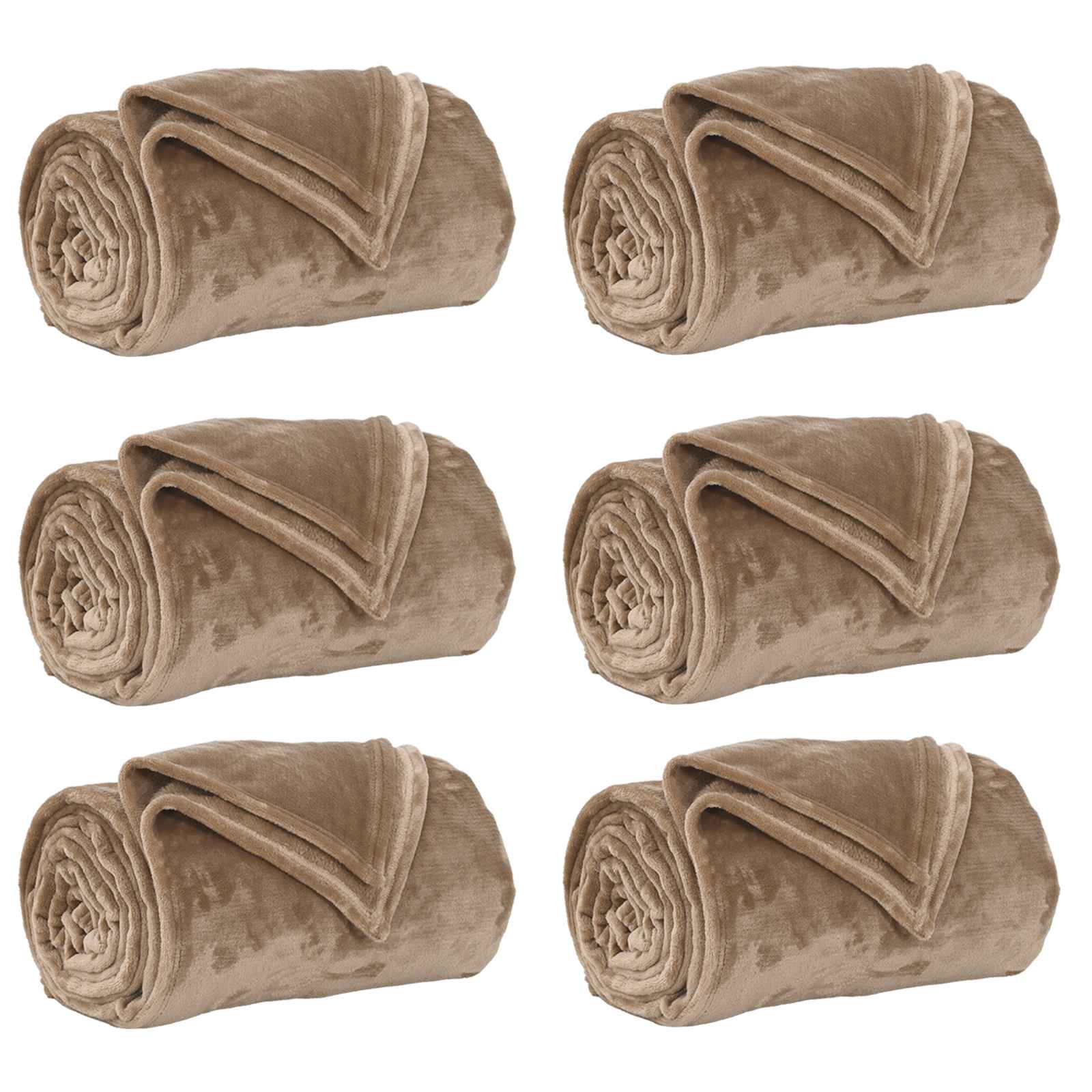 Pokrivači za bacanje 6 pcs Kamel 220 x 240 cm Runo