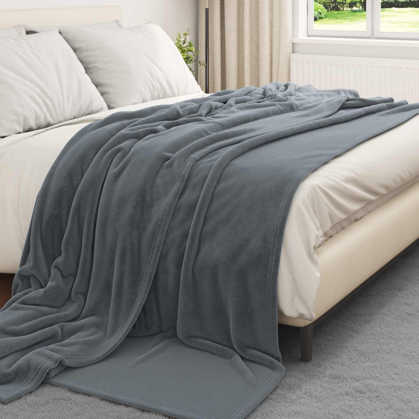 Pokrivači za bacanje 6 pcs Tamno siva 220 x 240 cm Runo