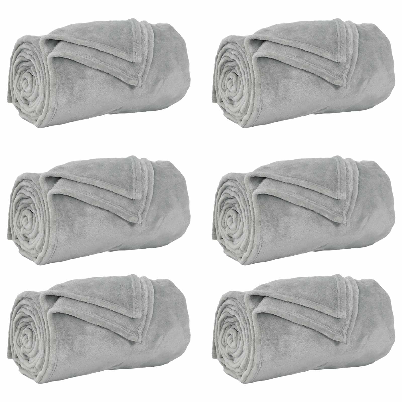 Pokrivači za bacanje 6 pcs Siva 240 x 270 cm Runo