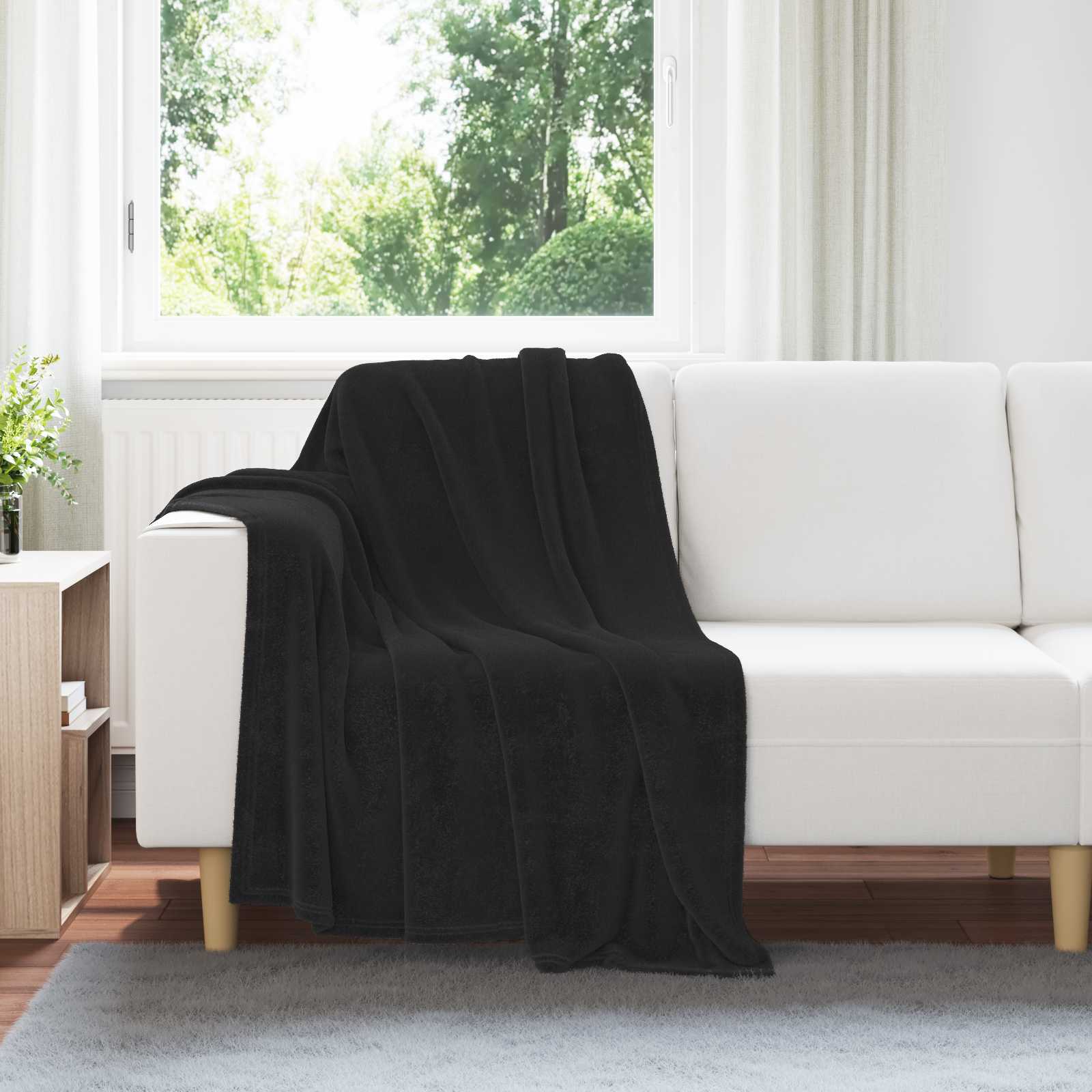Pokrivači za bacanje 6 pcs Crna 130 x 150 cm Runo