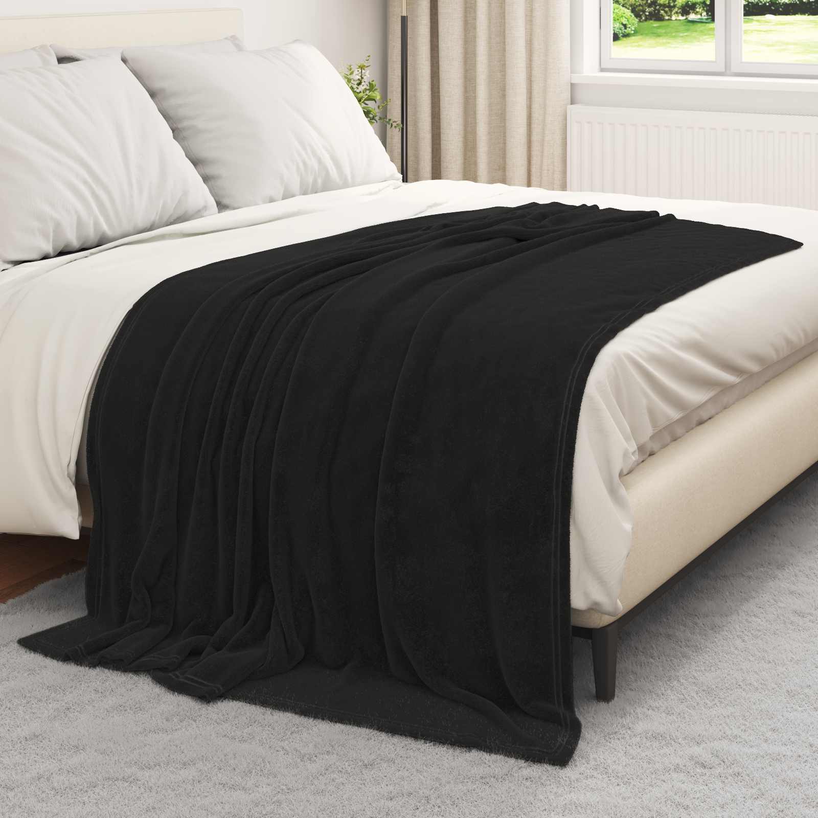 Pokrivači za bacanje 6 pcs Crna 150 x 200 cm Runo
