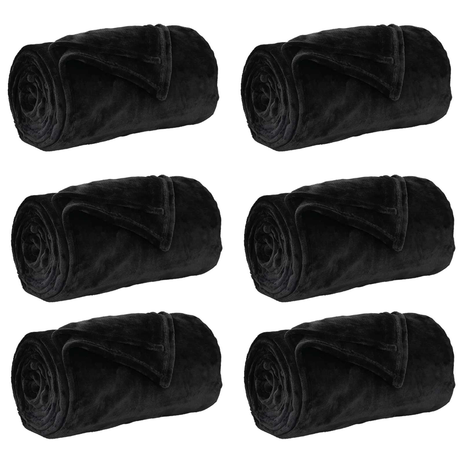 Pokrivači za bacanje 6 pcs Crna 150 x 200 cm Runo