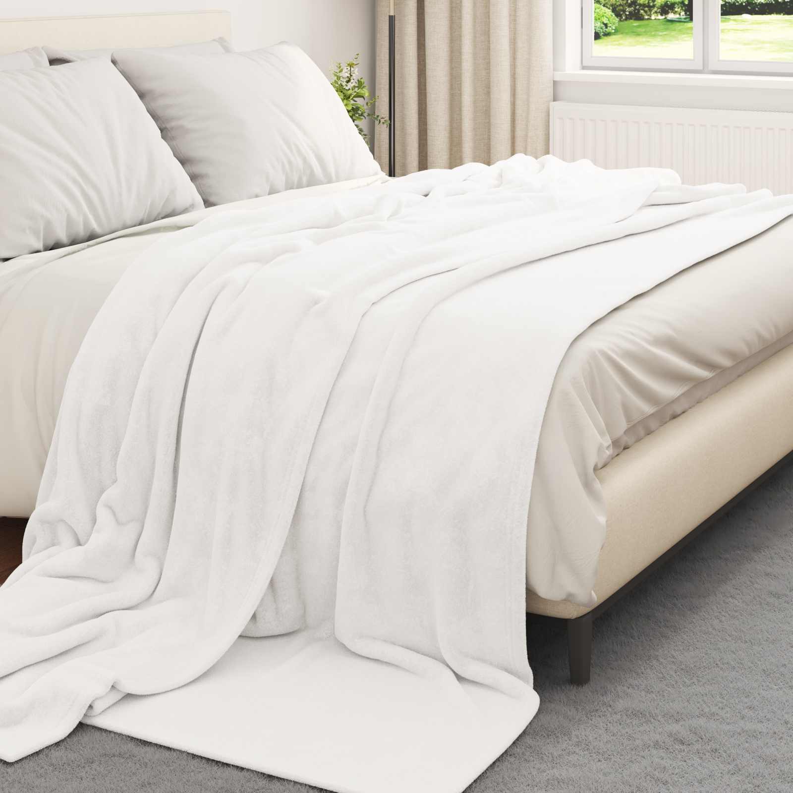 Pokrivači za bacanje 6 pcs Bijelo 220 x 240 cm Runo