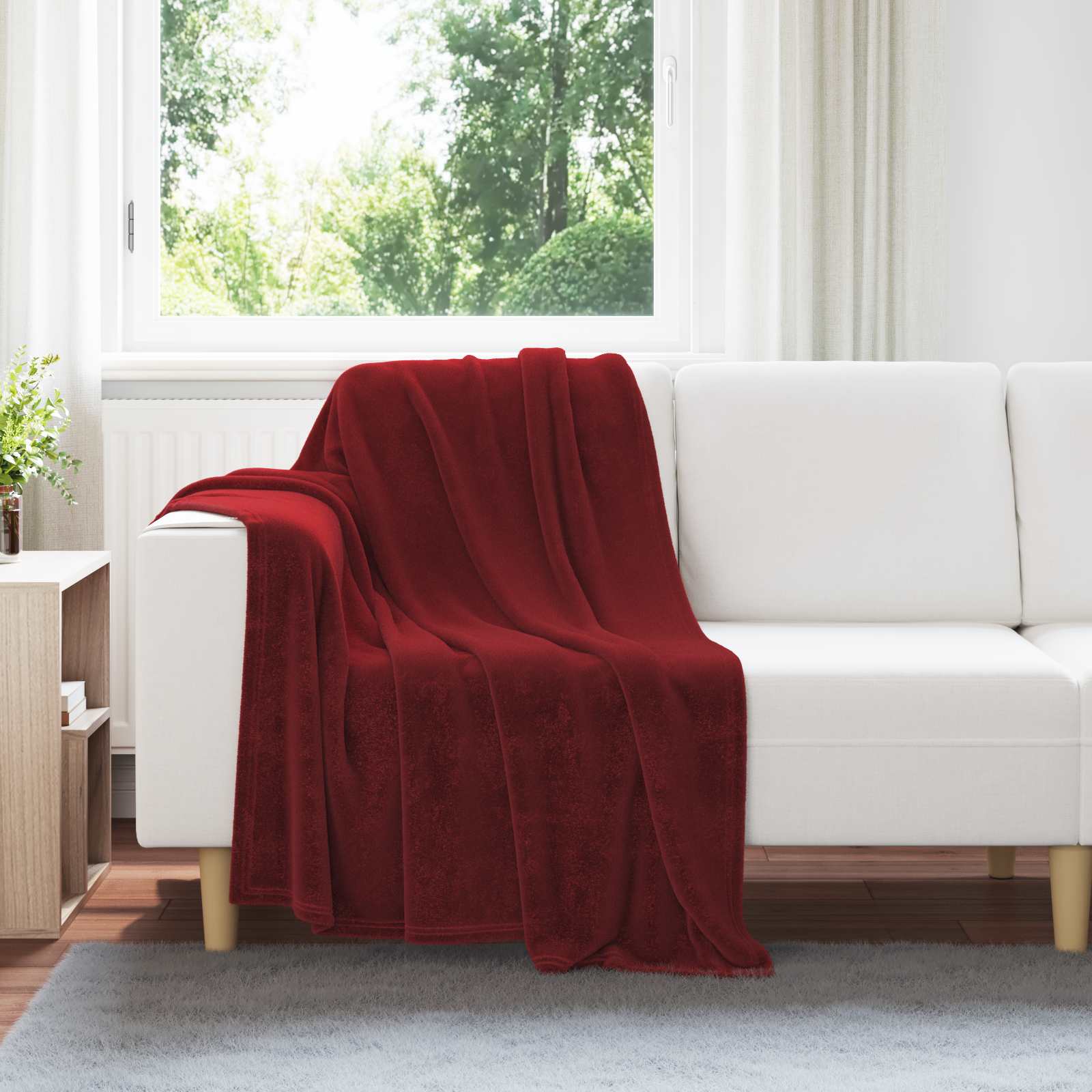 Pokrivači za bacanje 6 pcs Bordeaux Crvena 130 x 150 cm Runo