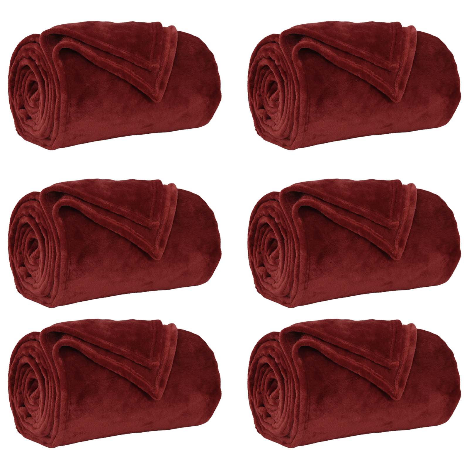 Pokrivači za bacanje 6 pcs Bordeaux Crvena 130 x 150 cm Runo