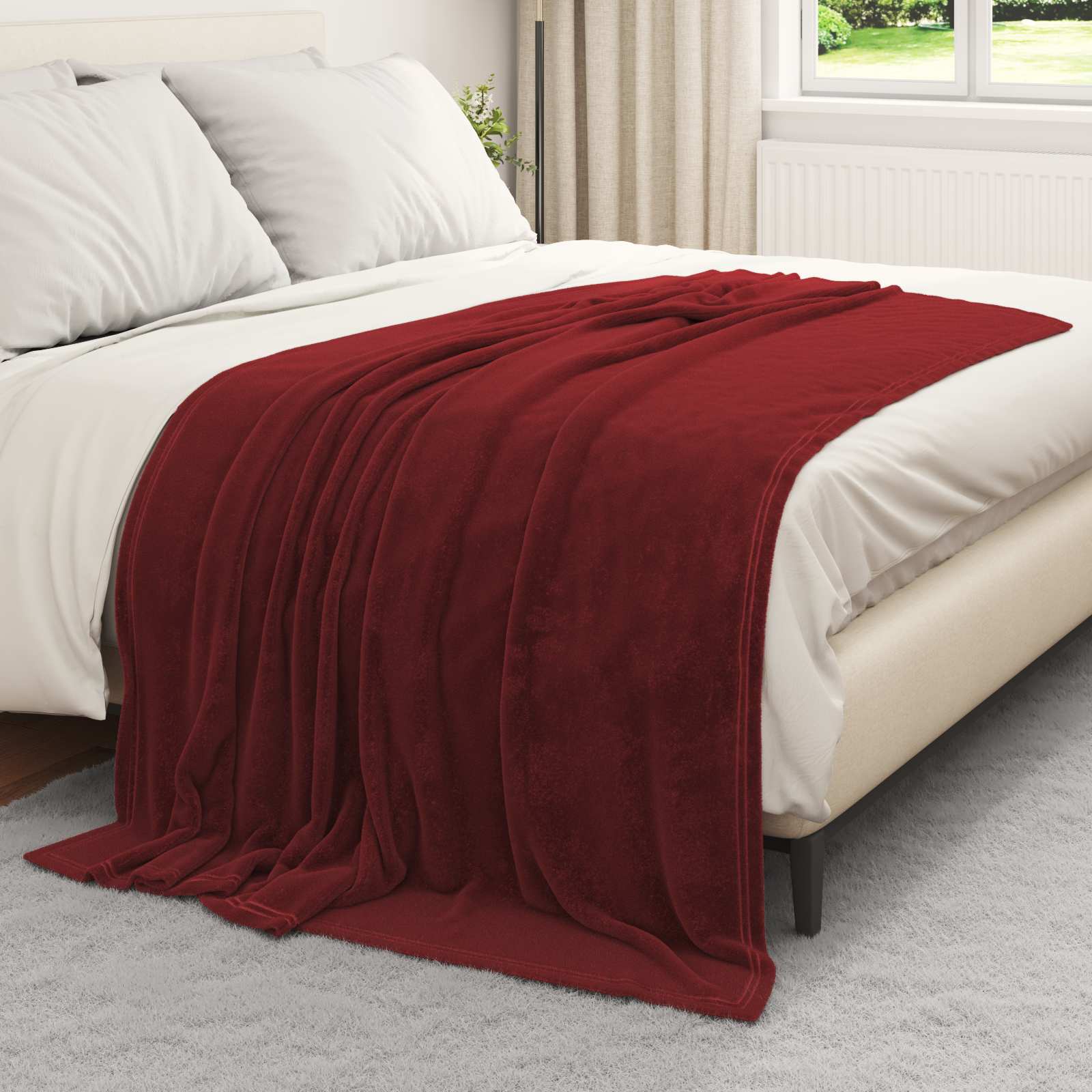 Pokrivači za bacanje 6 pcs Bordeaux Crvena 150 x 200 cm Runo