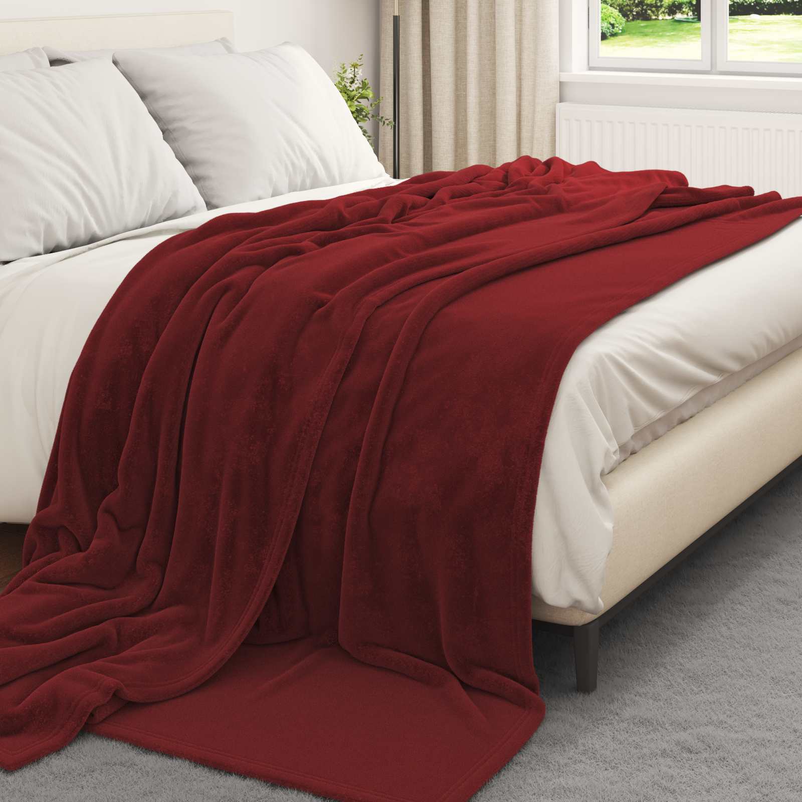 Pokrivači za bacanje 6 pcs Bordeaux Crvena 220 x 240 cm Runo