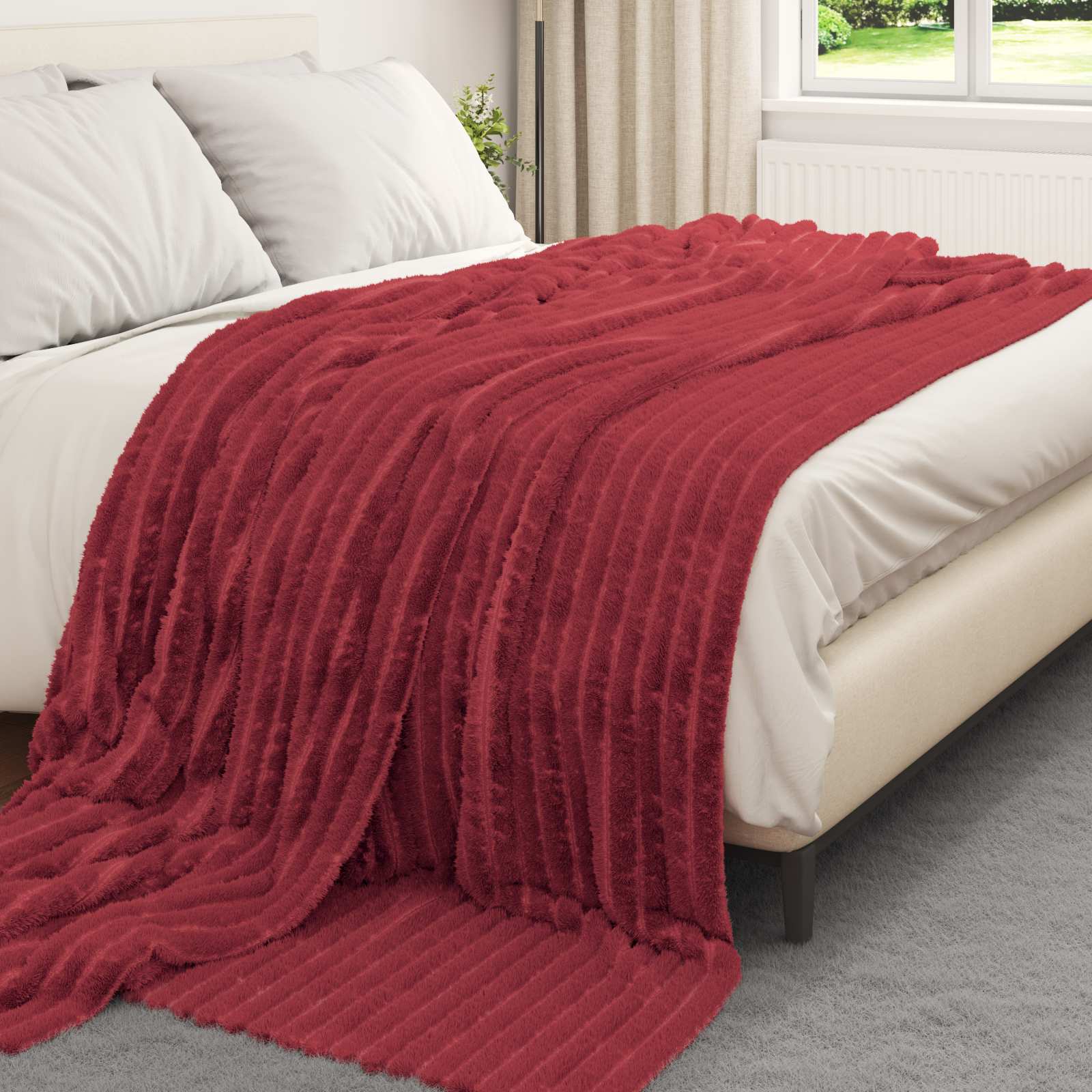 Pokrivač Bordeaux Crvena 270 x 240 cm Runo