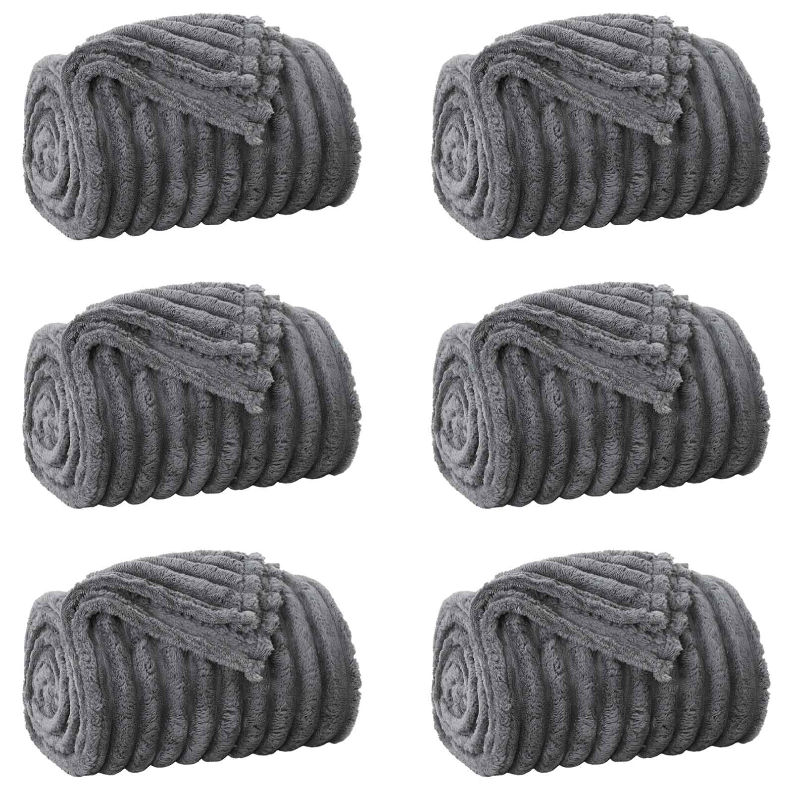 Pokrivači za bacanje 6 pcs Tamno siva 240 x 220 cm Runo