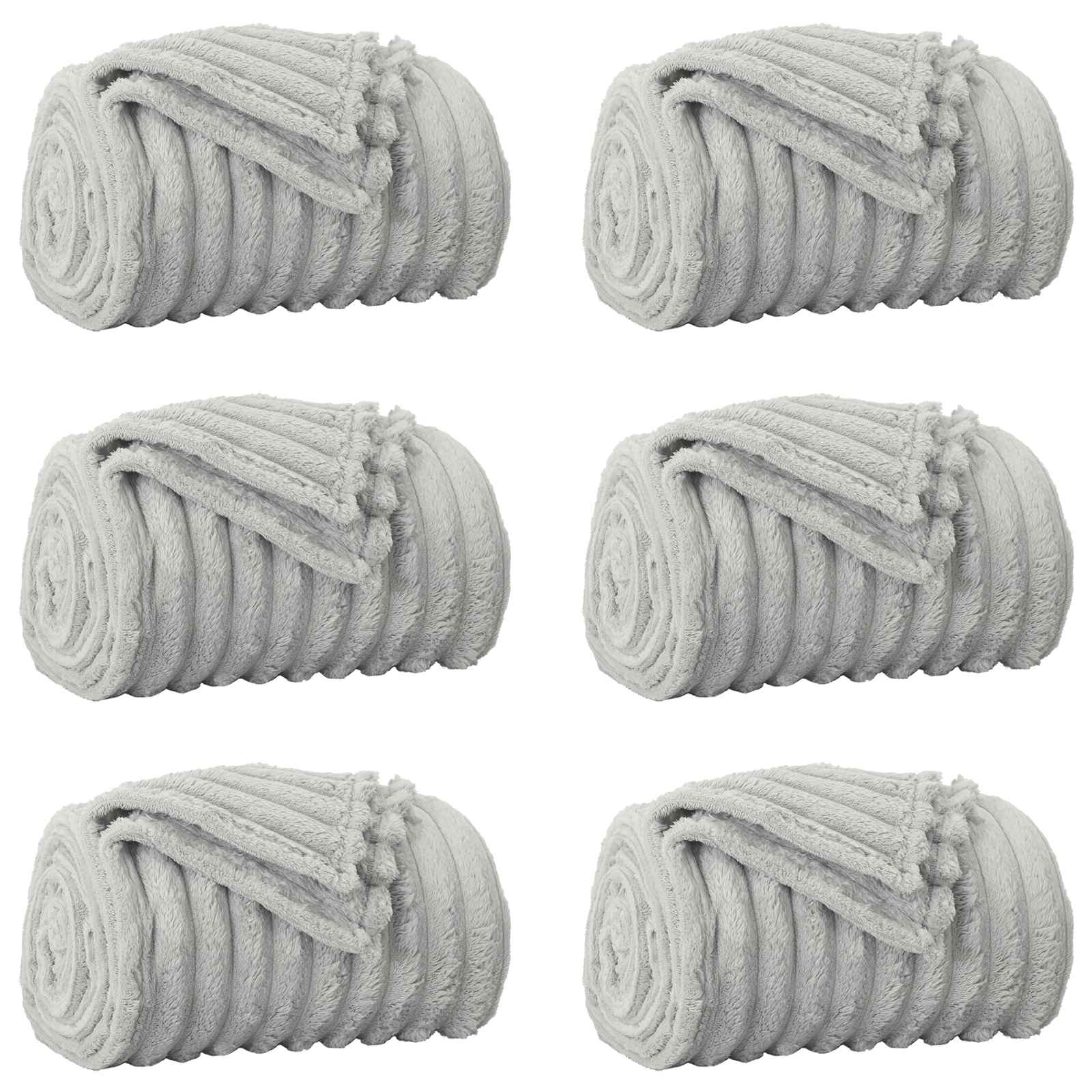 Pokrivači za bacanje 6 pcs Siva 200 x 150 cm Runo