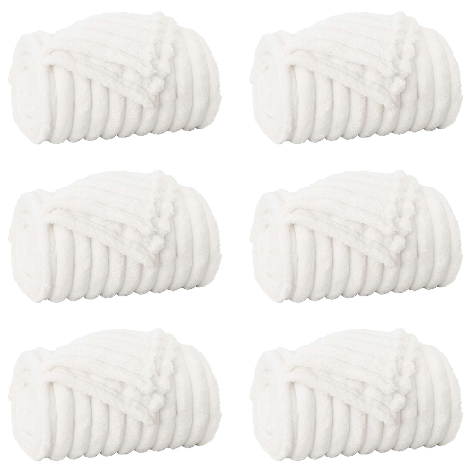 Pokrivači za bacanje 6 pcs Bijelo 200 x 150 cm Runo