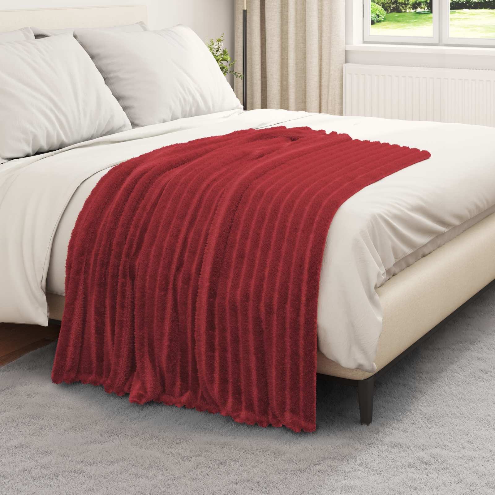 Pokrivači za bacanje 6 pcs Bordeaux Crvena 150 x 130 cm Runo
