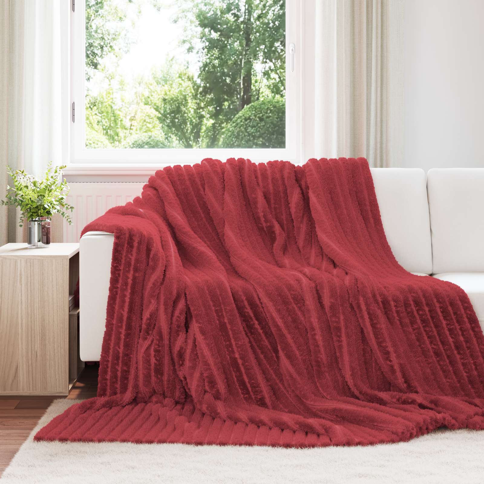Pokrivači za bacanje 6 pcs Bordeaux Crvena 270 x 240 cm Runo