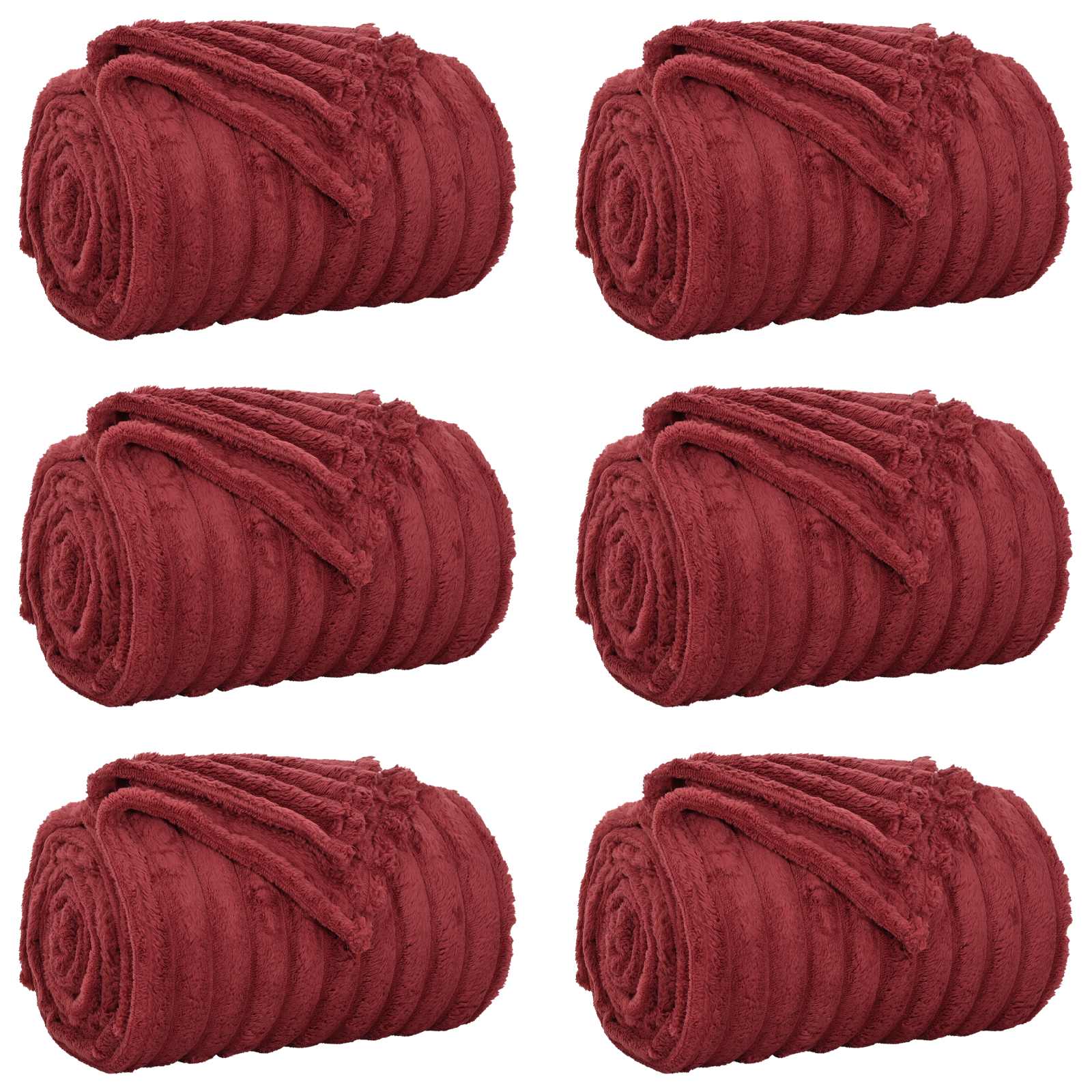 Pokrivači za bacanje 6 pcs Bordeaux Crvena 270 x 240 cm Runo
