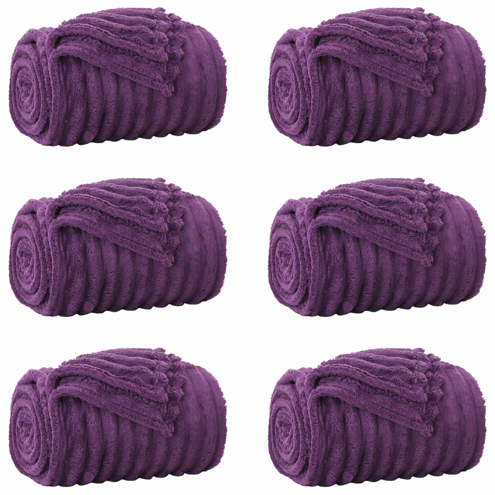 Pokrivači za bacanje 6 pcs Ljubičasta 150 x 130 cm Runo