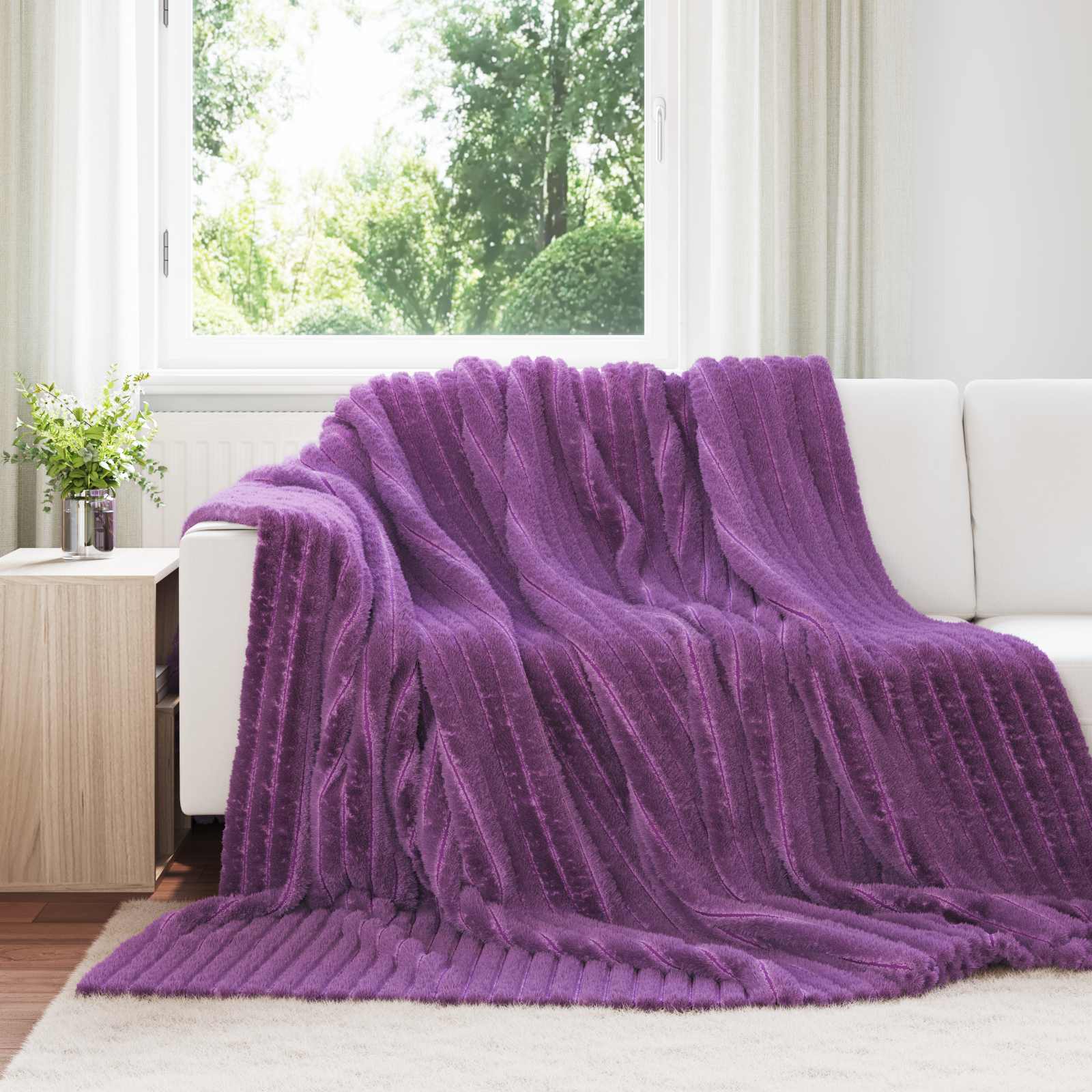 Pokrivači za bacanje 6 pcs Ljubičasta 270 x 240 cm Runo