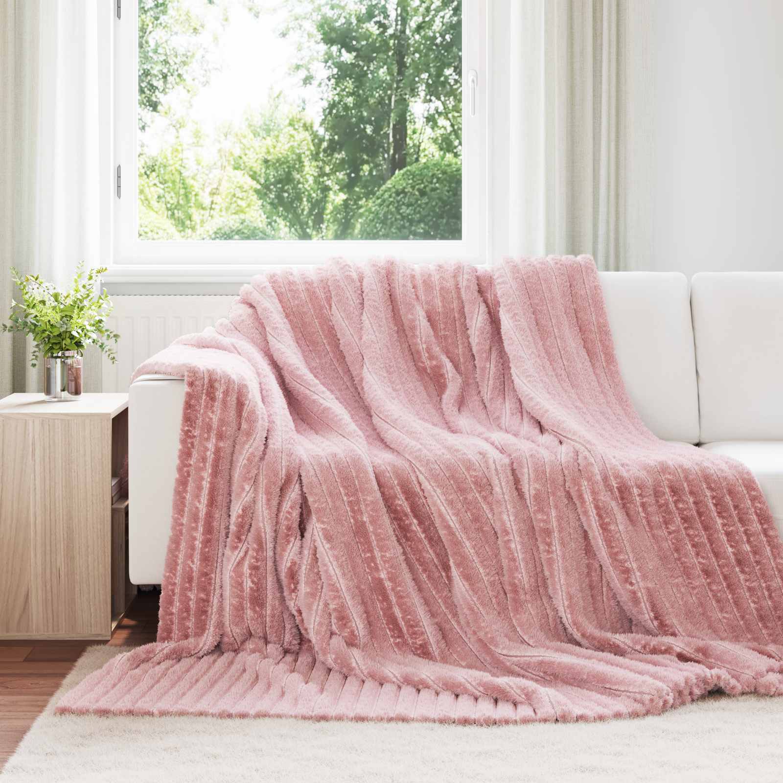 Pokrivači za bacanje 6 pcs Ružičasta 240 x 220 cm Runo