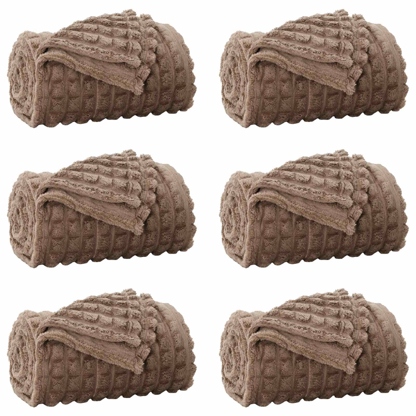 Pokrivači za bacanje 6 pcs Kamel 150 x 130 cm Runo