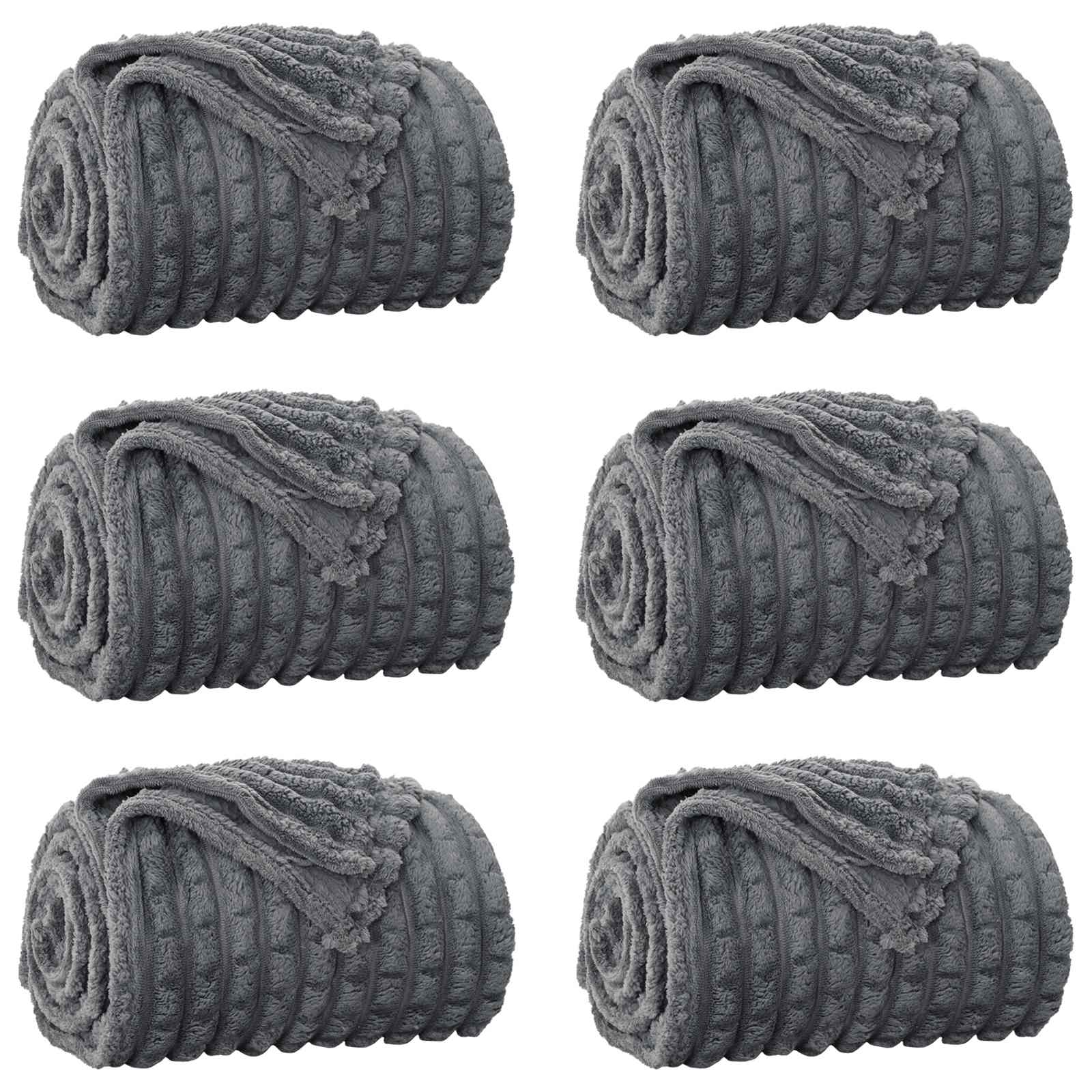 Pokrivači za bacanje 6 pcs Tamno siva 270 x 240 cm Runo