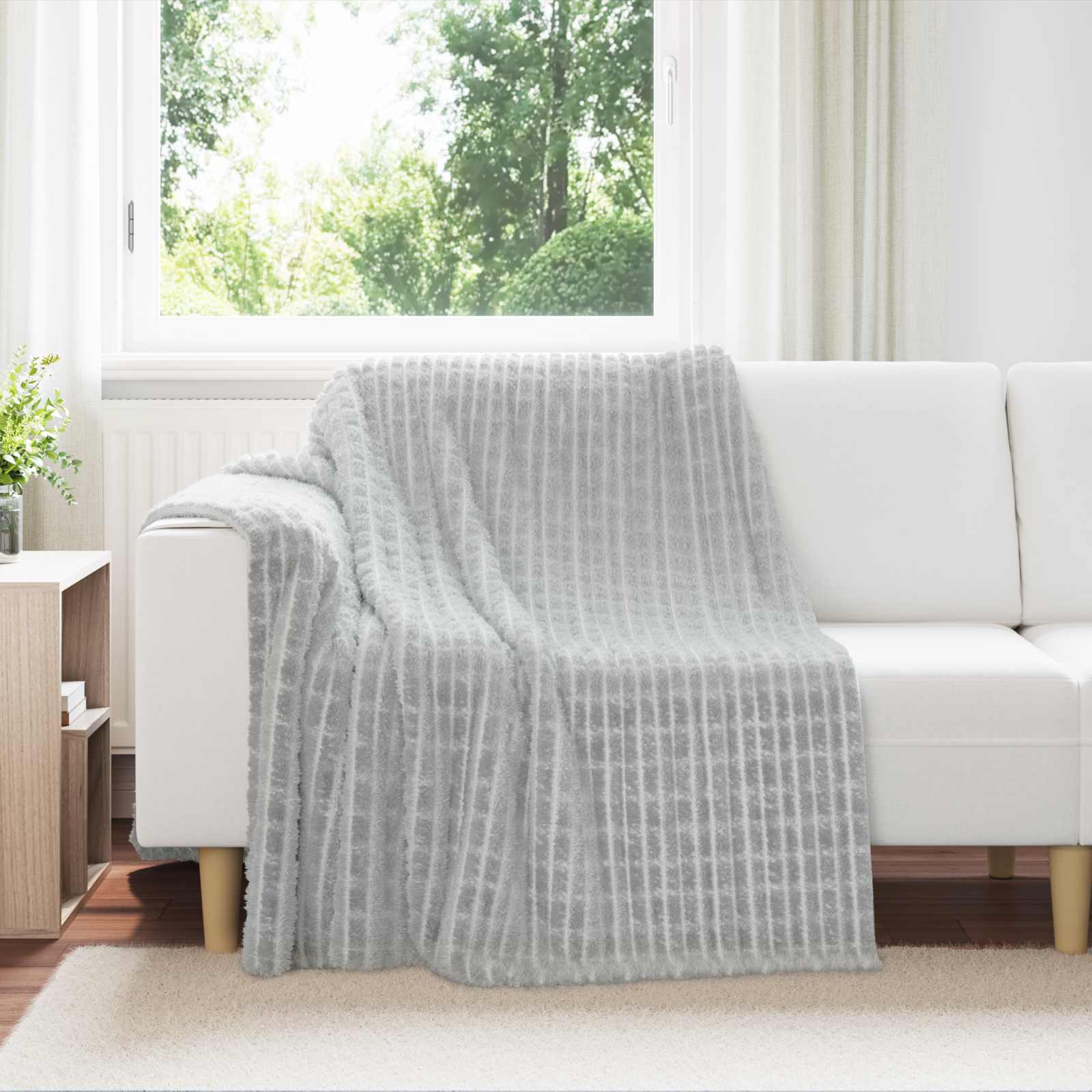 Pokrivači za bacanje 6 pcs Siva 200 x 150 cm Runo