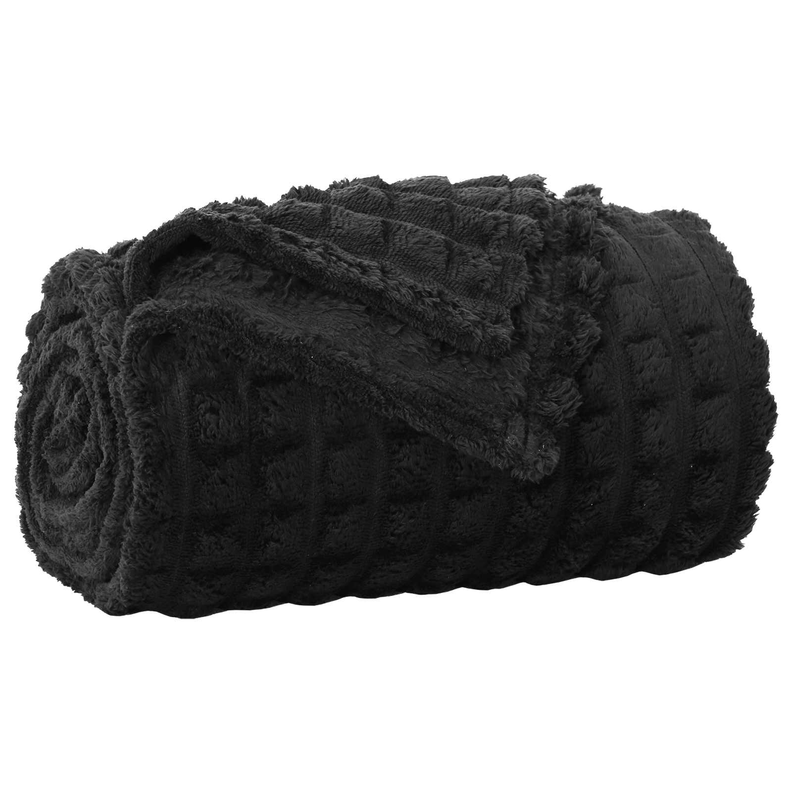 Pokrivači za bacanje 6 pcs Crna 150 x 130 cm Runo