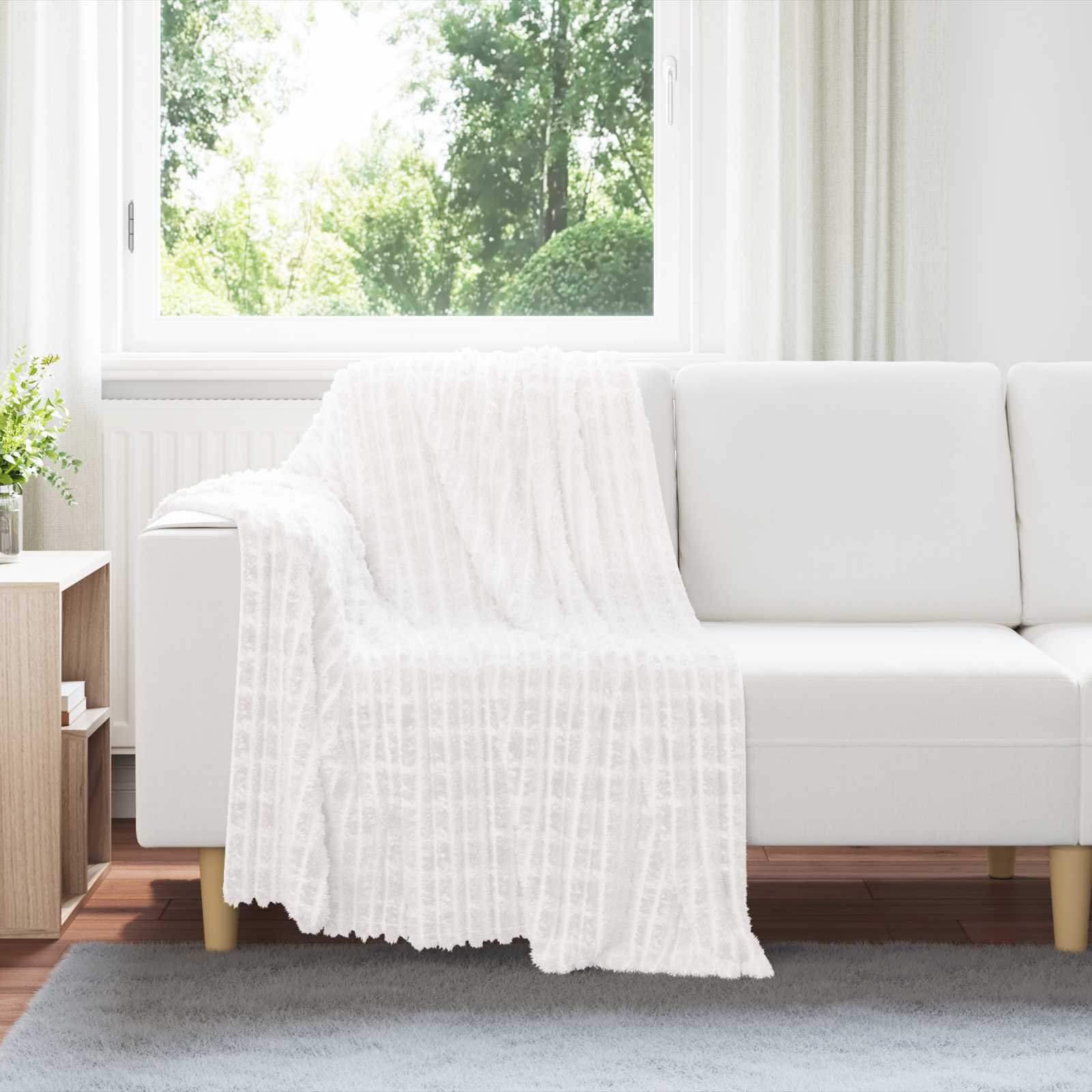 Pokrivači za bacanje 6 pcs Bijelo 150 x 130 cm Runo