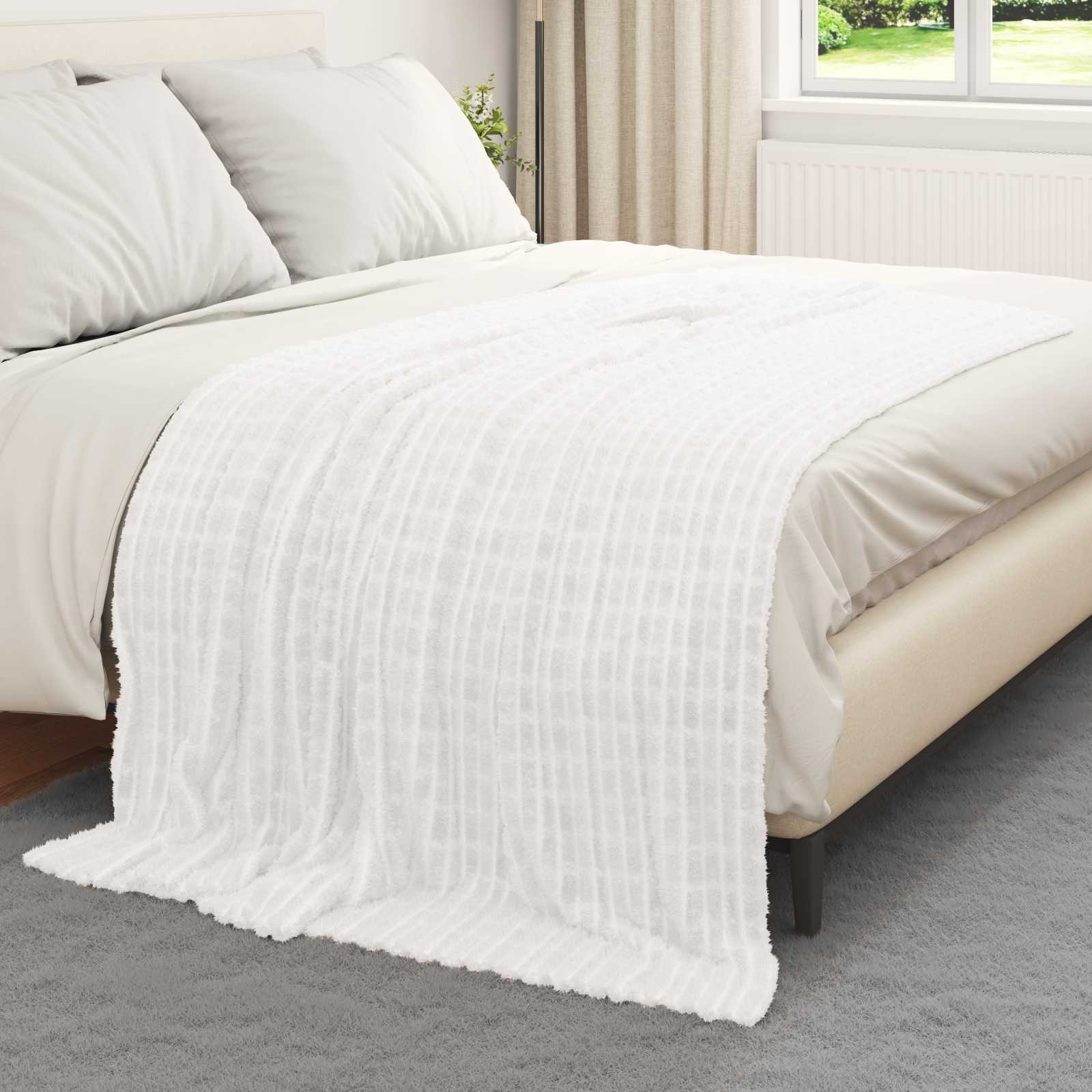 Pokrivači za bacanje 6 pcs Bijelo 200 x 150 cm Runo