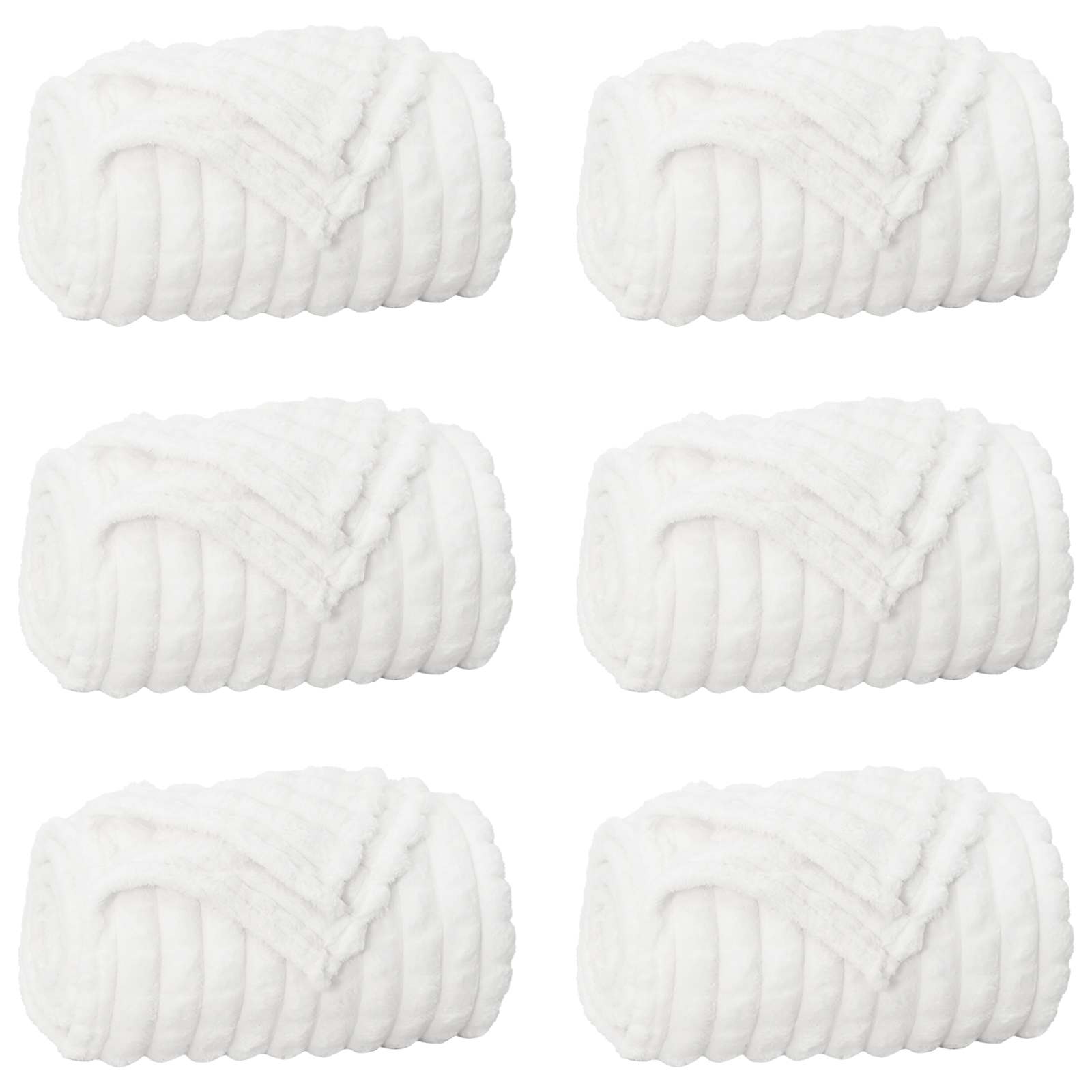 Pokrivači za bacanje 6 pcs Bijelo 240 x 220 cm Runo