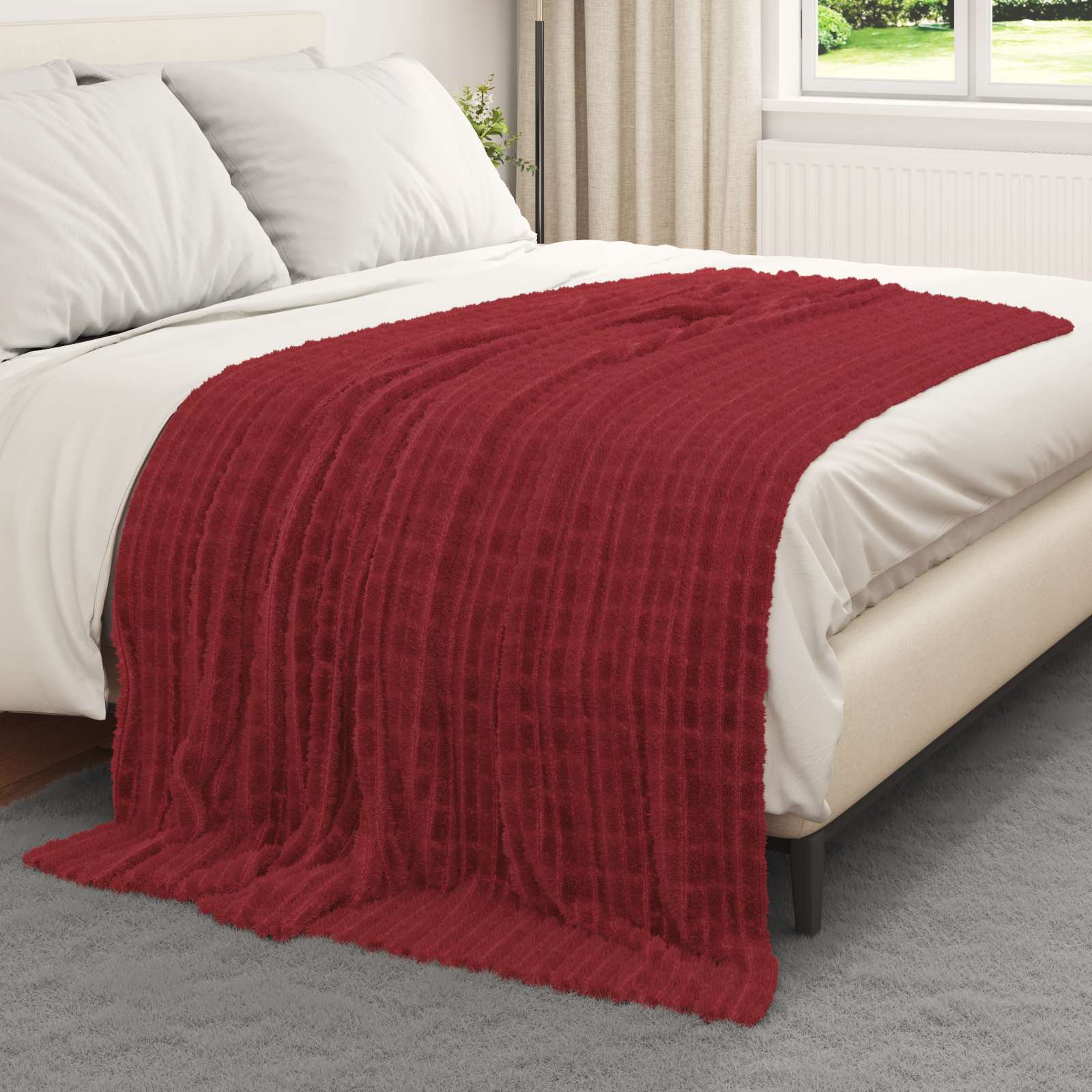 Pokrivači za bacanje 6 pcs Bordeaux Crvena 200 x 150 cm Runo
