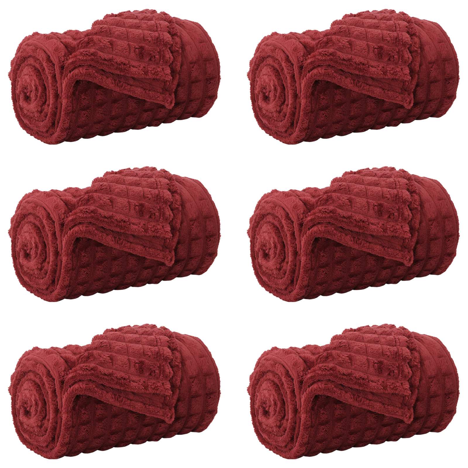 Pokrivači za bacanje 6 pcs Bordeaux Crvena 270 x 240 cm Runo