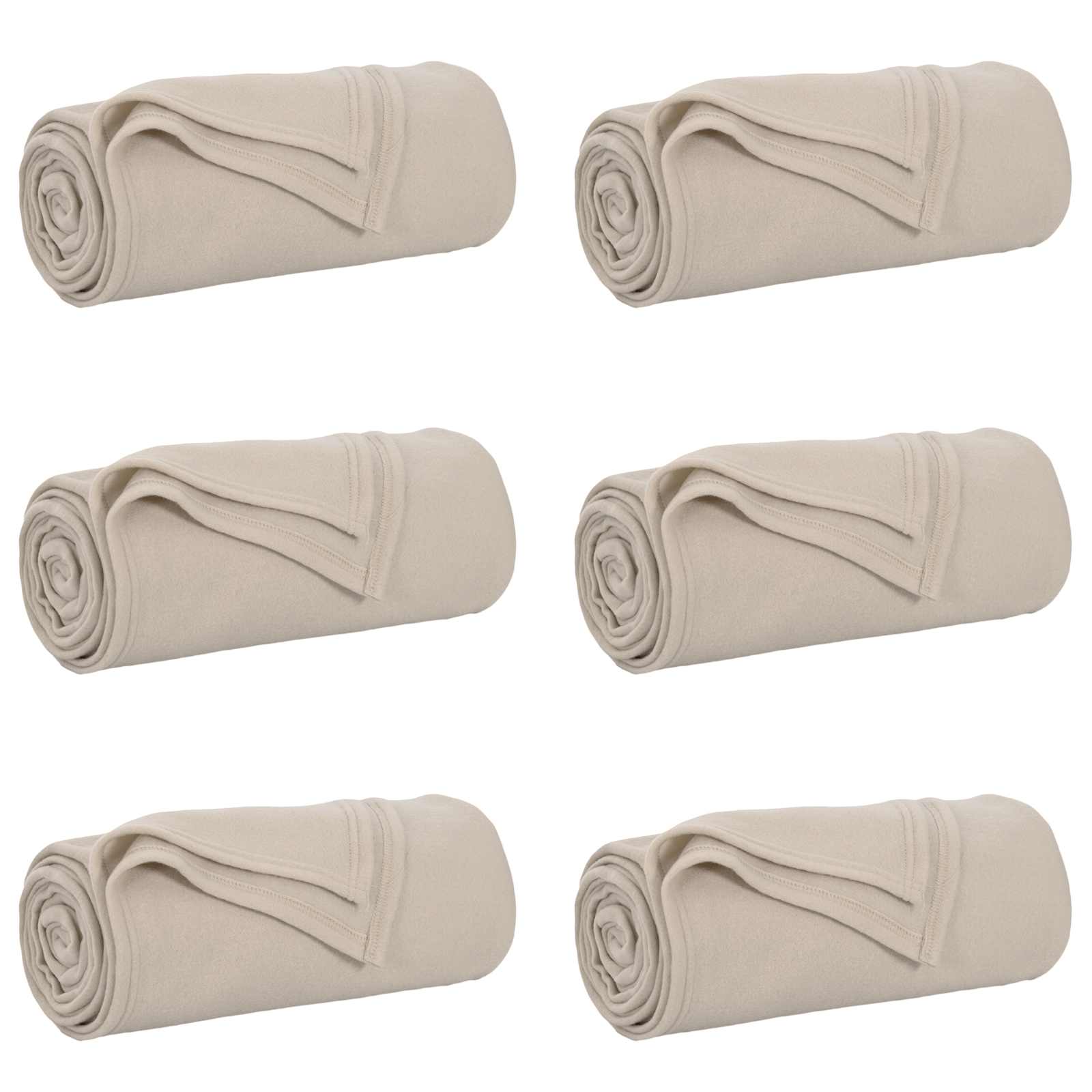 Pokrivači za bacanje 6 pcs Bež 240 x 220 cm Runo