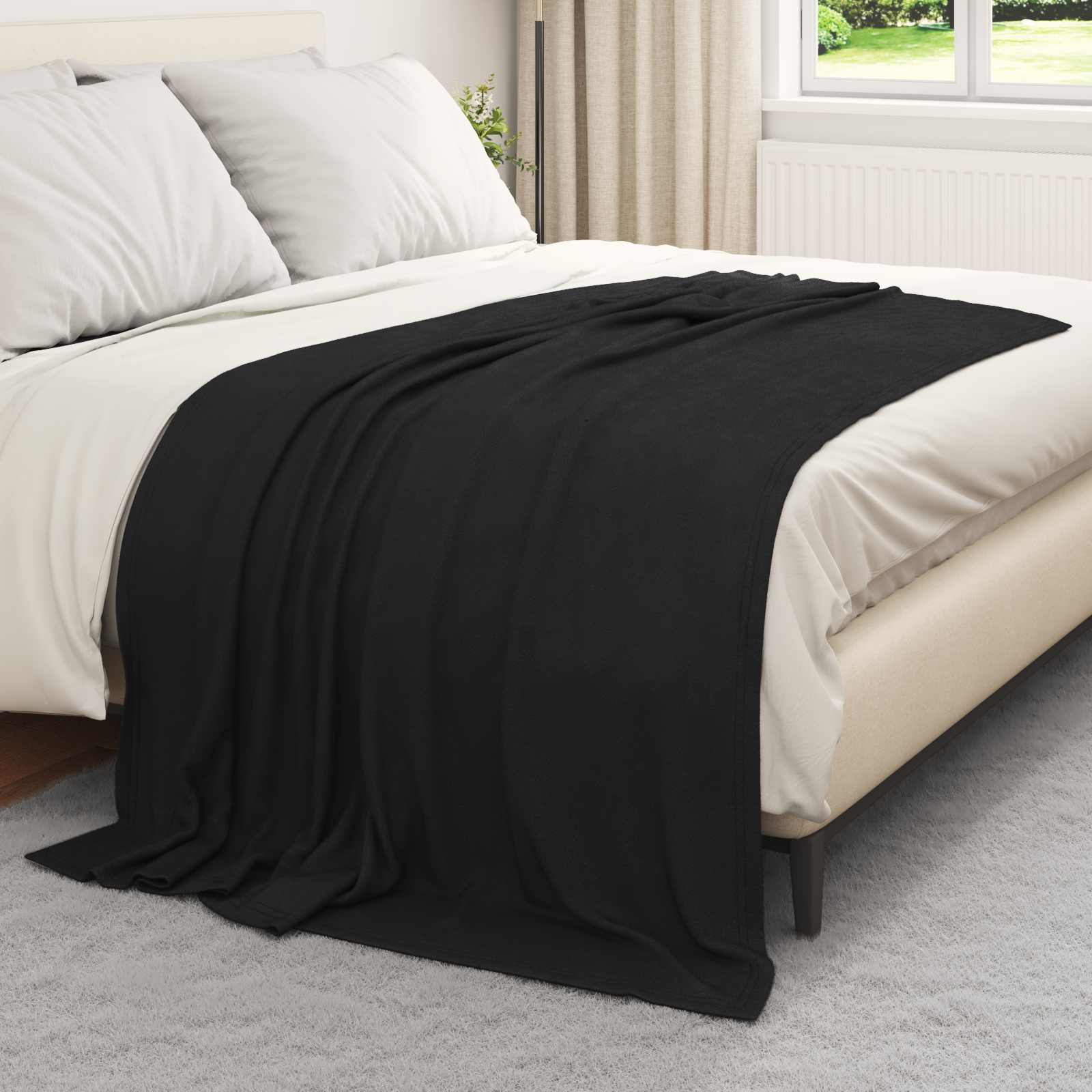 Pokrivači za bacanje 6 pcs Crna 200 x 150 cm Runo
