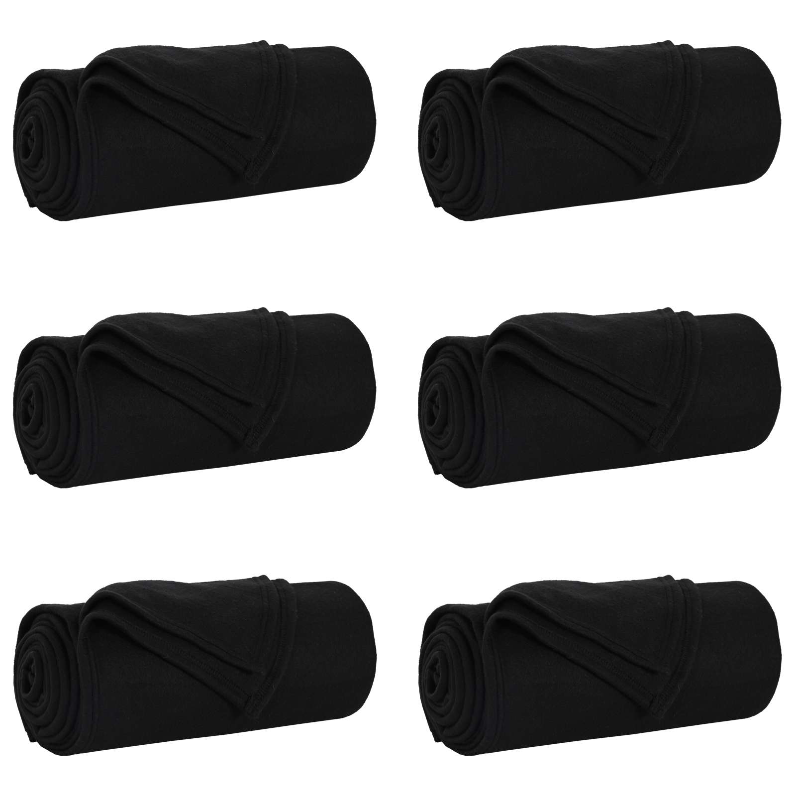 Pokrivači za bacanje 6 pcs Crna 200 x 150 cm Runo