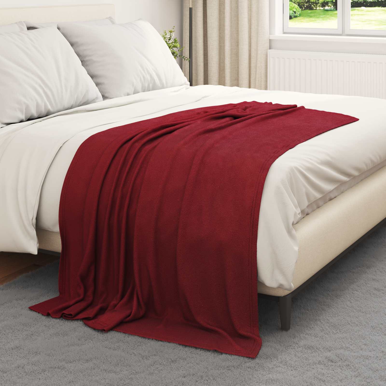 Pokrivači za bacanje 6 pcs Bordeaux Crvena 170 x 130 cm Runo