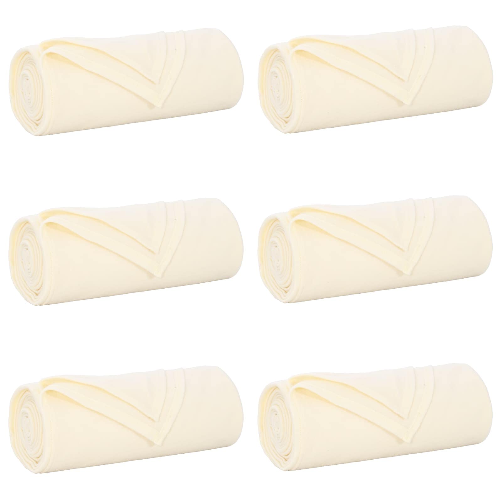 Pokrivači za bacanje 6 pcs Krema 170 x 130 cm Runo