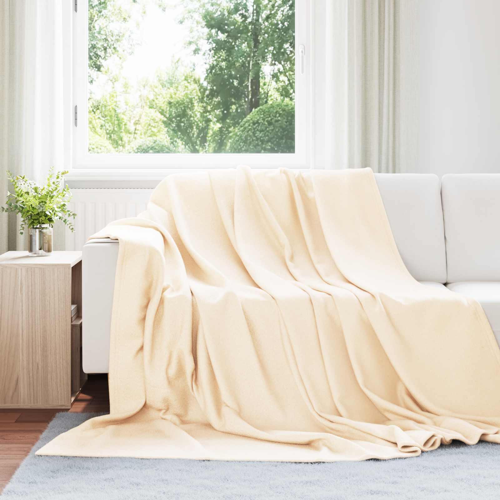Pokrivači za bacanje 6 pcs Krema 240 x 220 cm Runo
