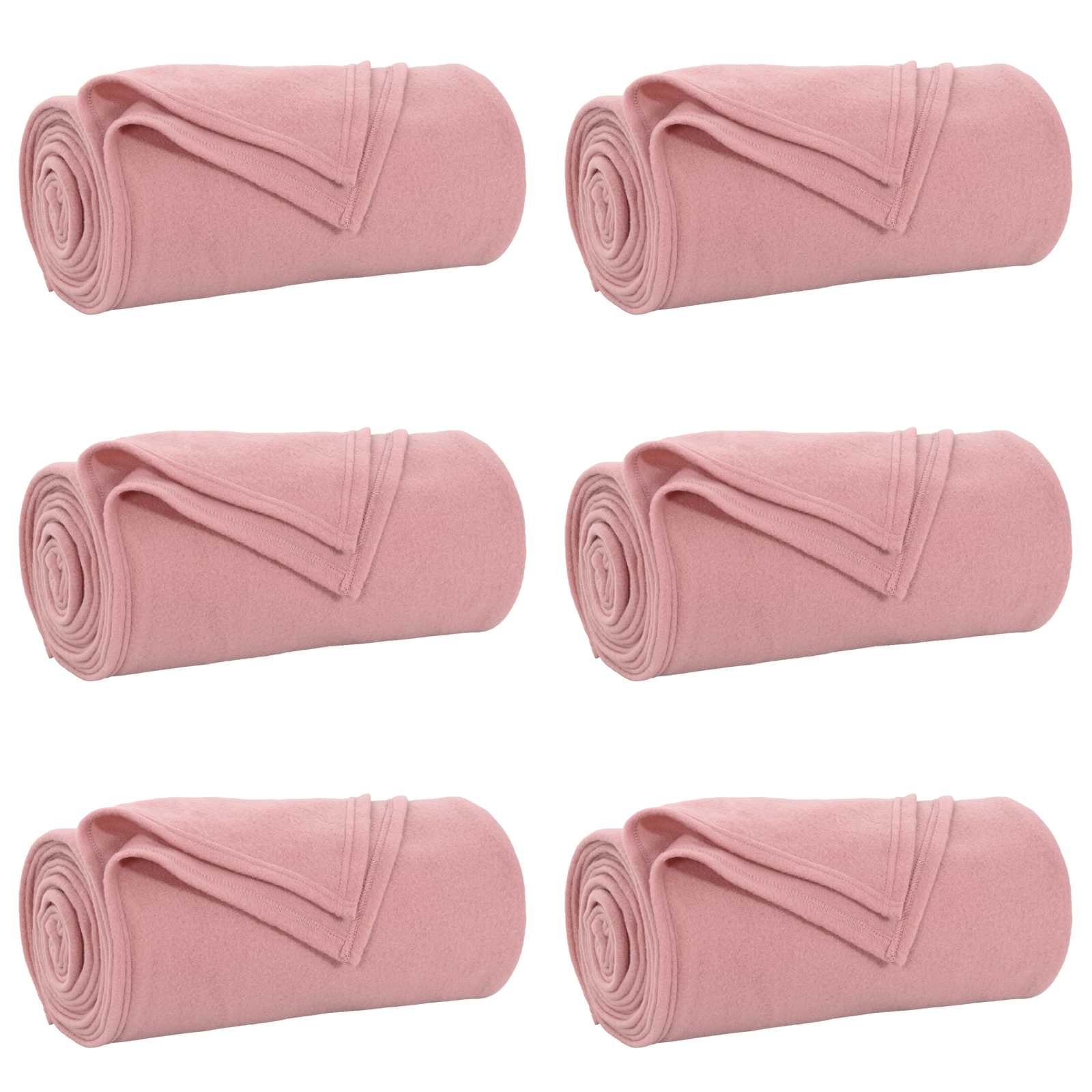 Pokrivači za bacanje 6 pcs Ružičasta 170 x 130 cm Runo