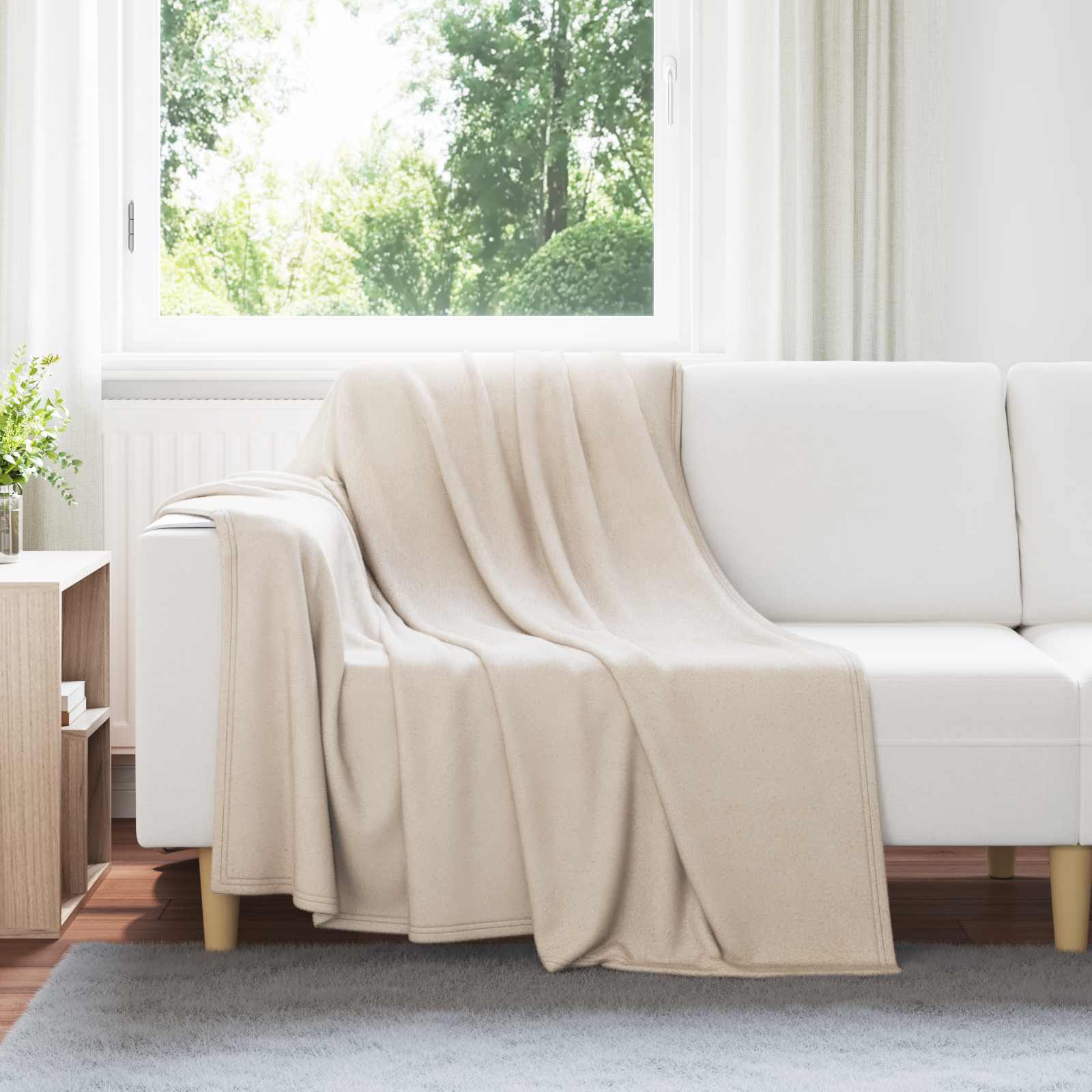 Pokrivači za bacanje 24 pcs Bež 200 x 150 cm Runo