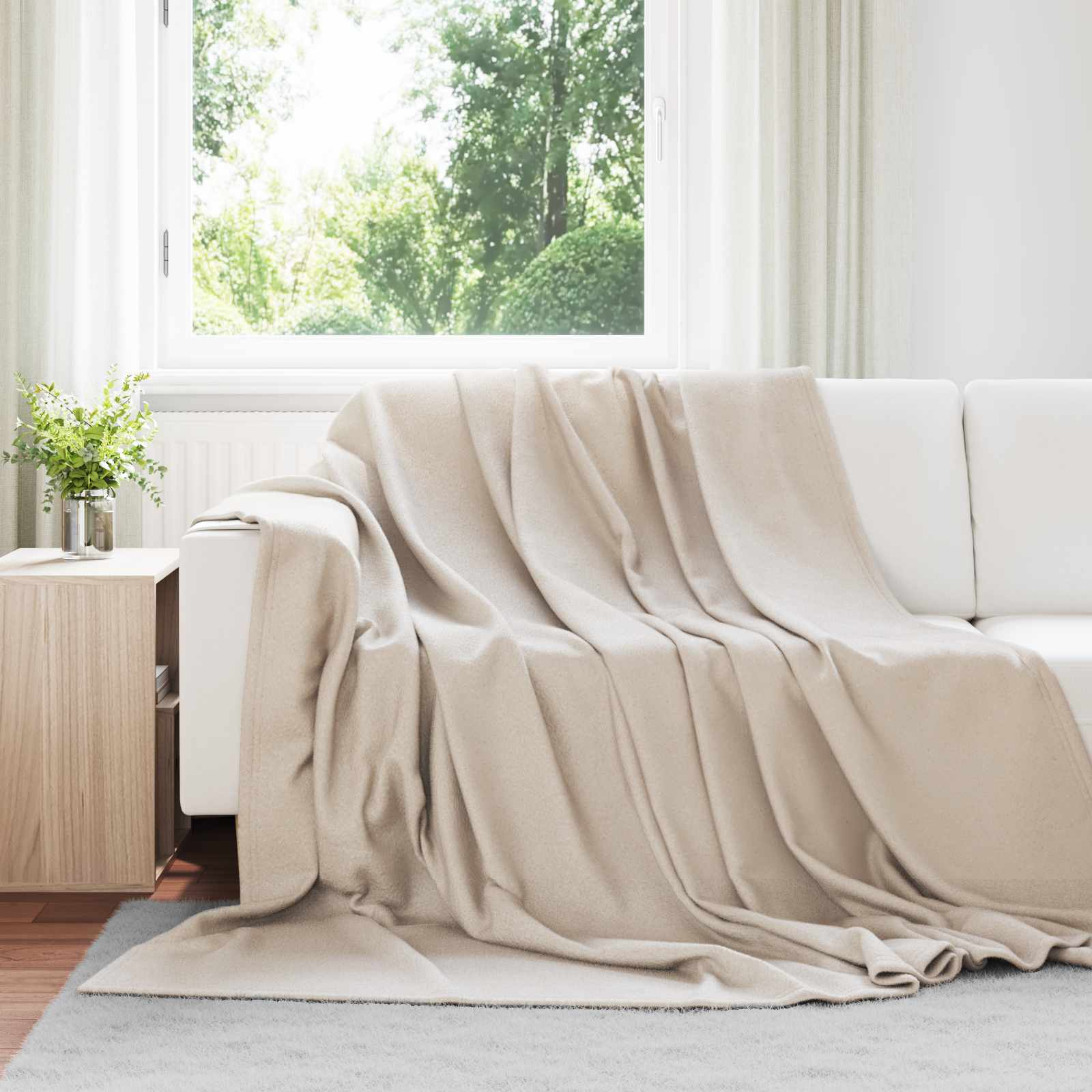 Pokrivači za bacanje 24 pcs Bež 270 x 240 cm Runo