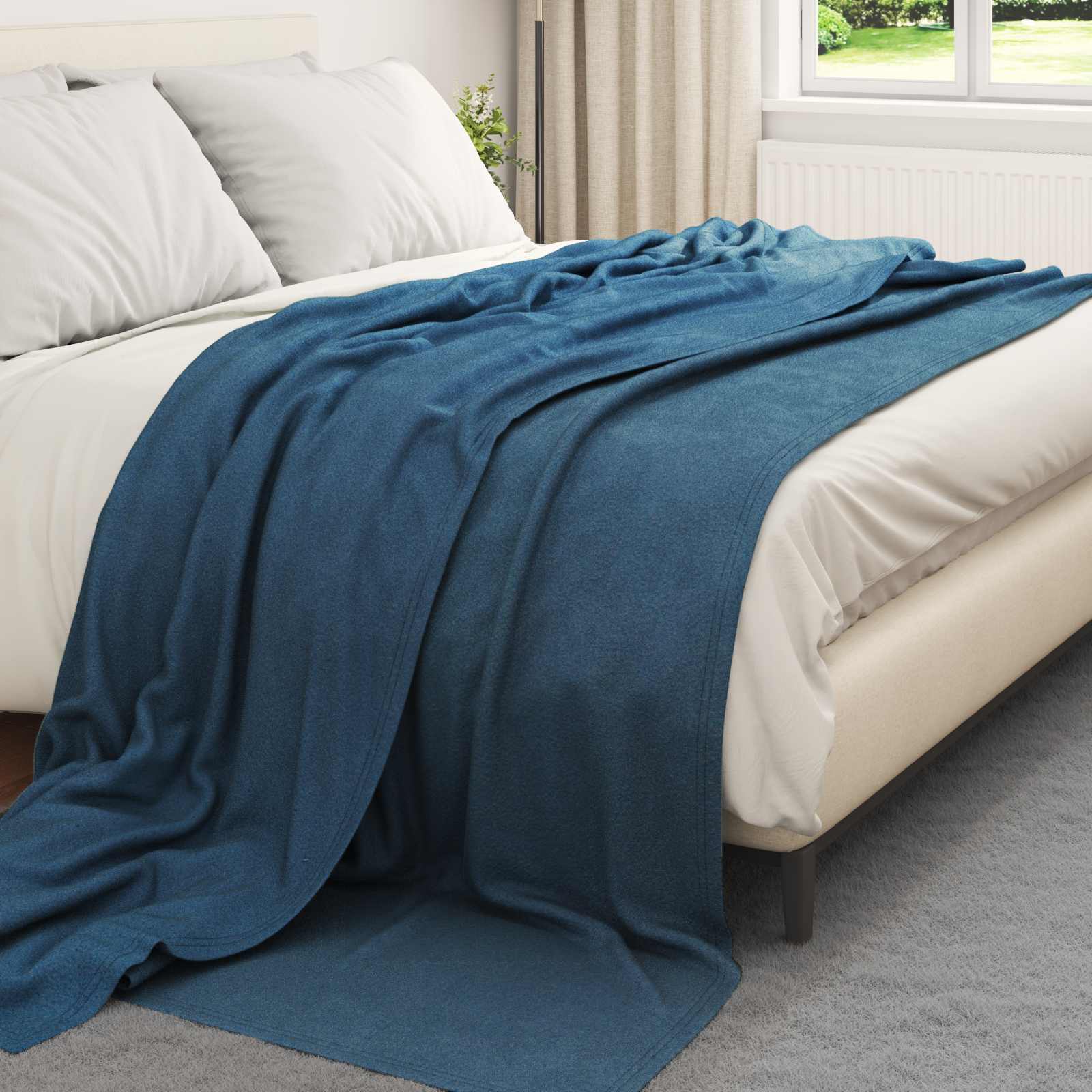 Pokrivači za bacanje 24 pcs Mornarsko plava 270 x 240 cm Runo