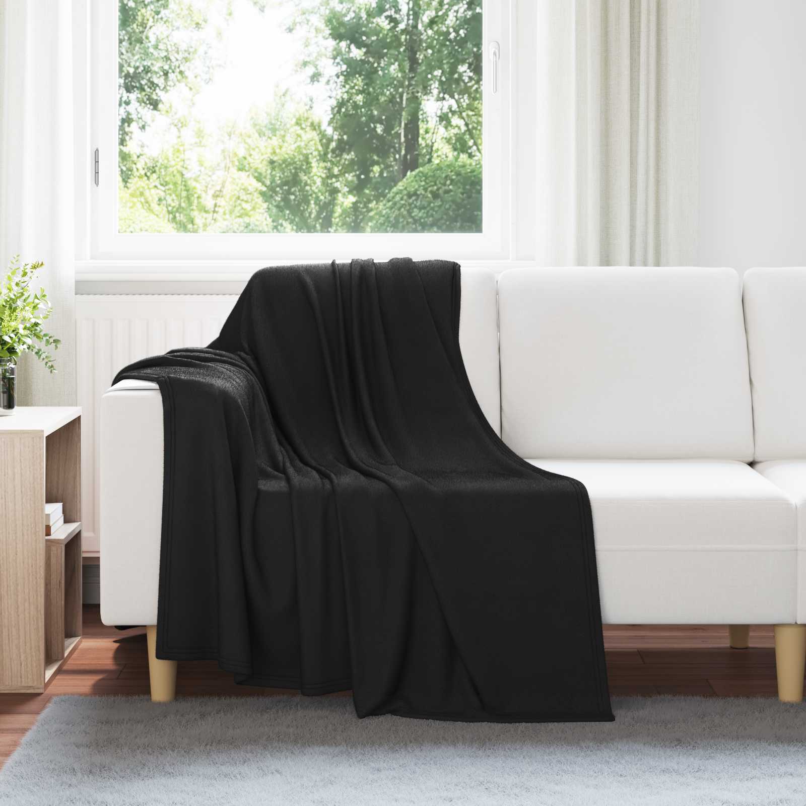 Pokrivači za bacanje 24 pcs Crna 170 x 130 cm Runo
