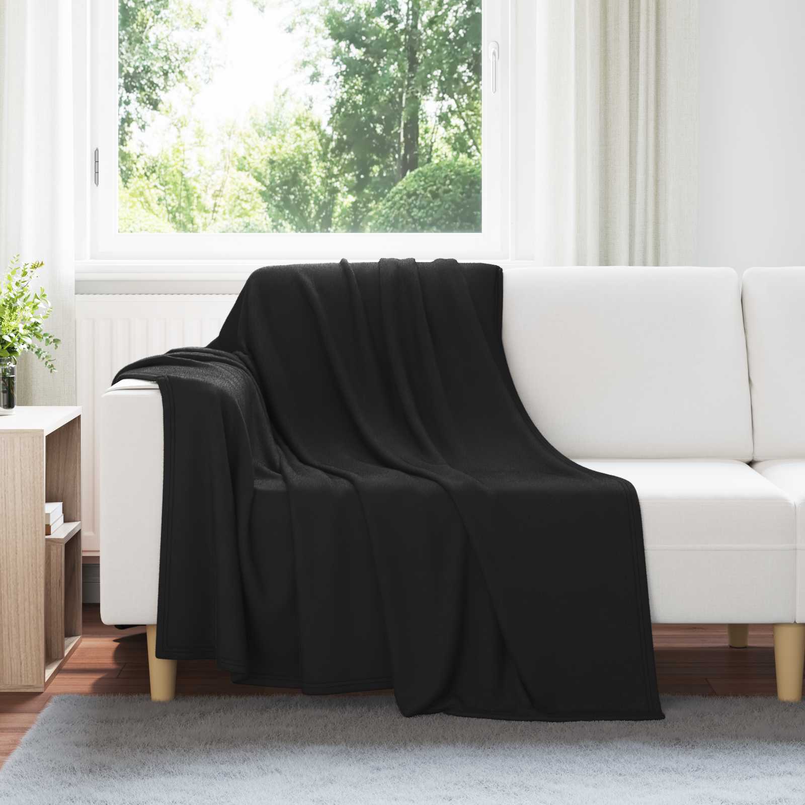 Pokrivači za bacanje 24 pcs Crna 200 x 150 cm Runo