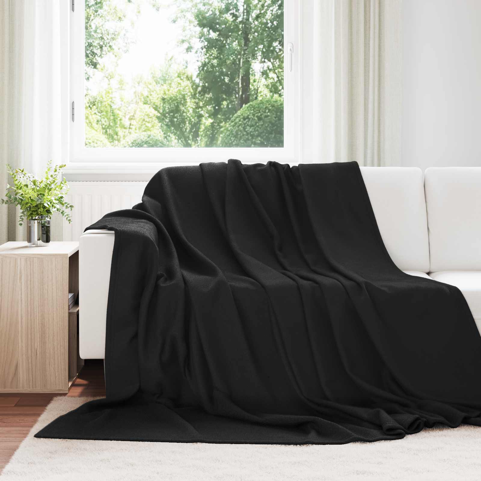 Pokrivači za bacanje 24 pcs Crna 240 x 220 cm Runo