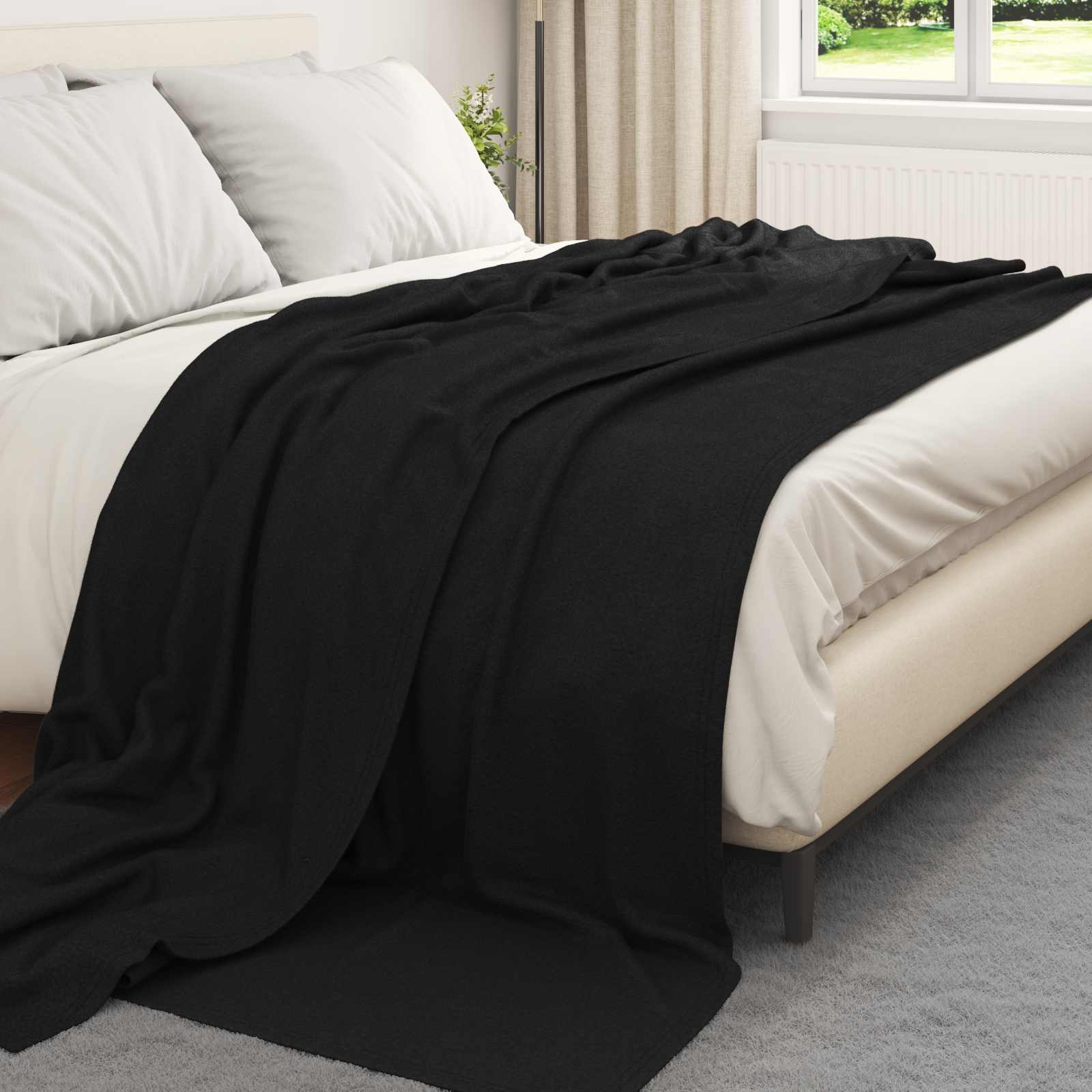 Pokrivači za bacanje 24 pcs Crna 240 x 220 cm Runo