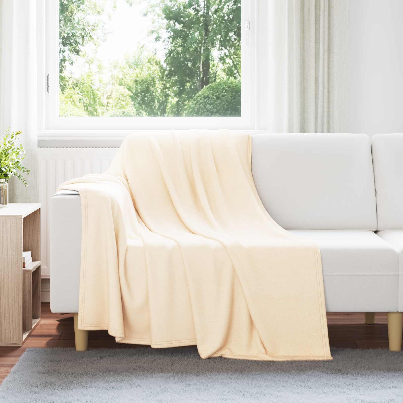 Pokrivači za bacanje 24 pcs Krema 200 x 150 cm Runo