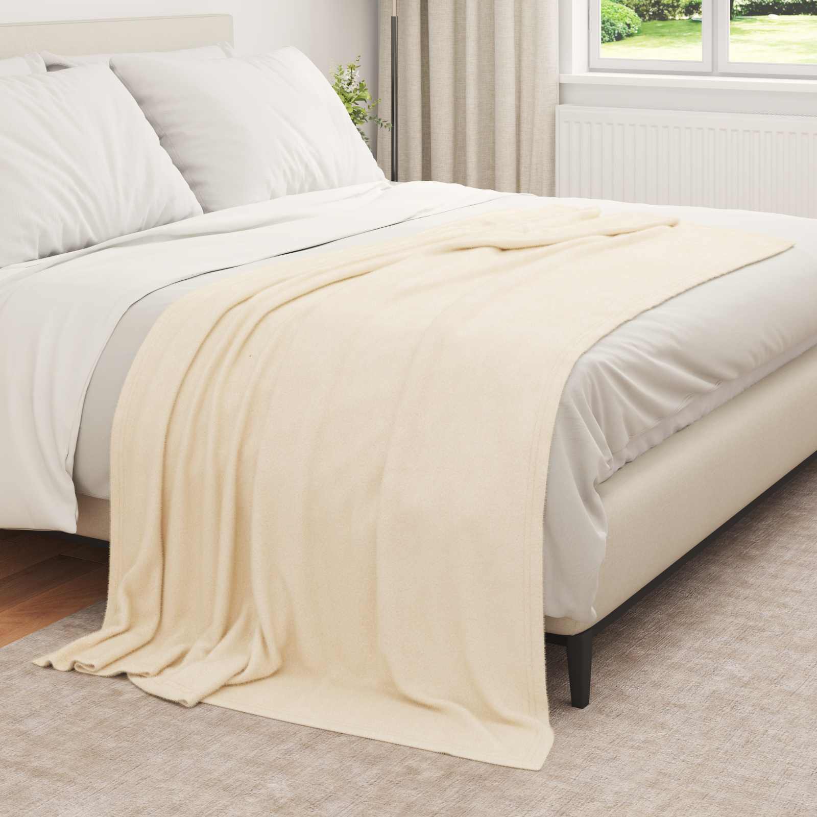 Pokrivači za bacanje 6 pcs Krema 210 x 140 cm Runo