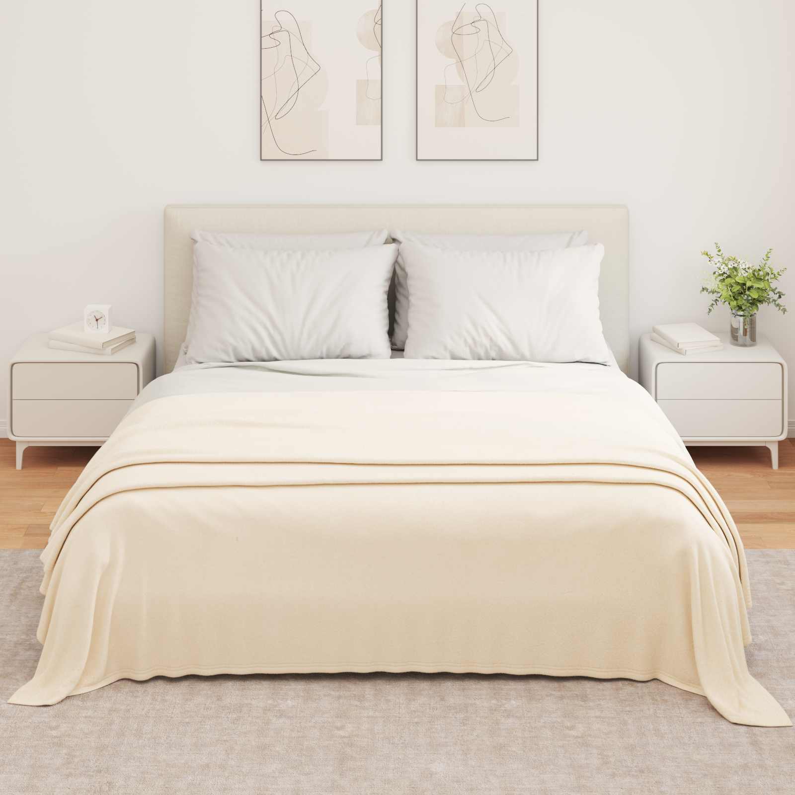Pokrivači za bacanje 6 pcs Krema 350 x 270 cm Runo