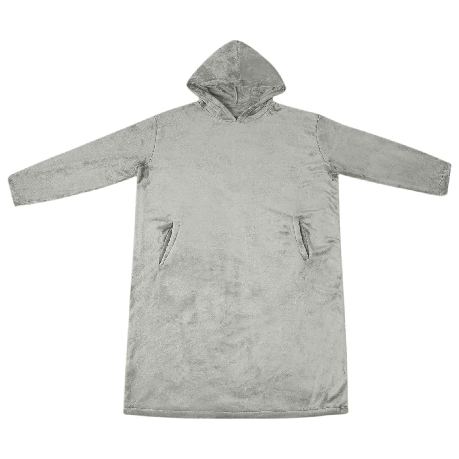Deka majica s kapuljačom Siva s Flanel