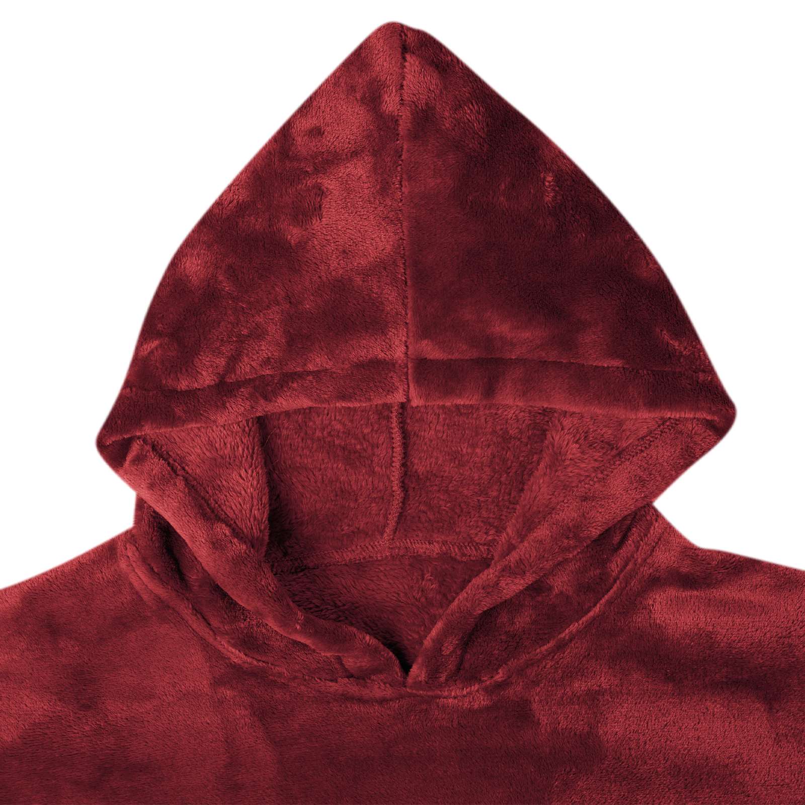 Deka majica s kapuljačom Bordeaux Crvena s Flanel