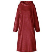 Deka majica s kapuljačom Bordeaux Crvena m Flanel